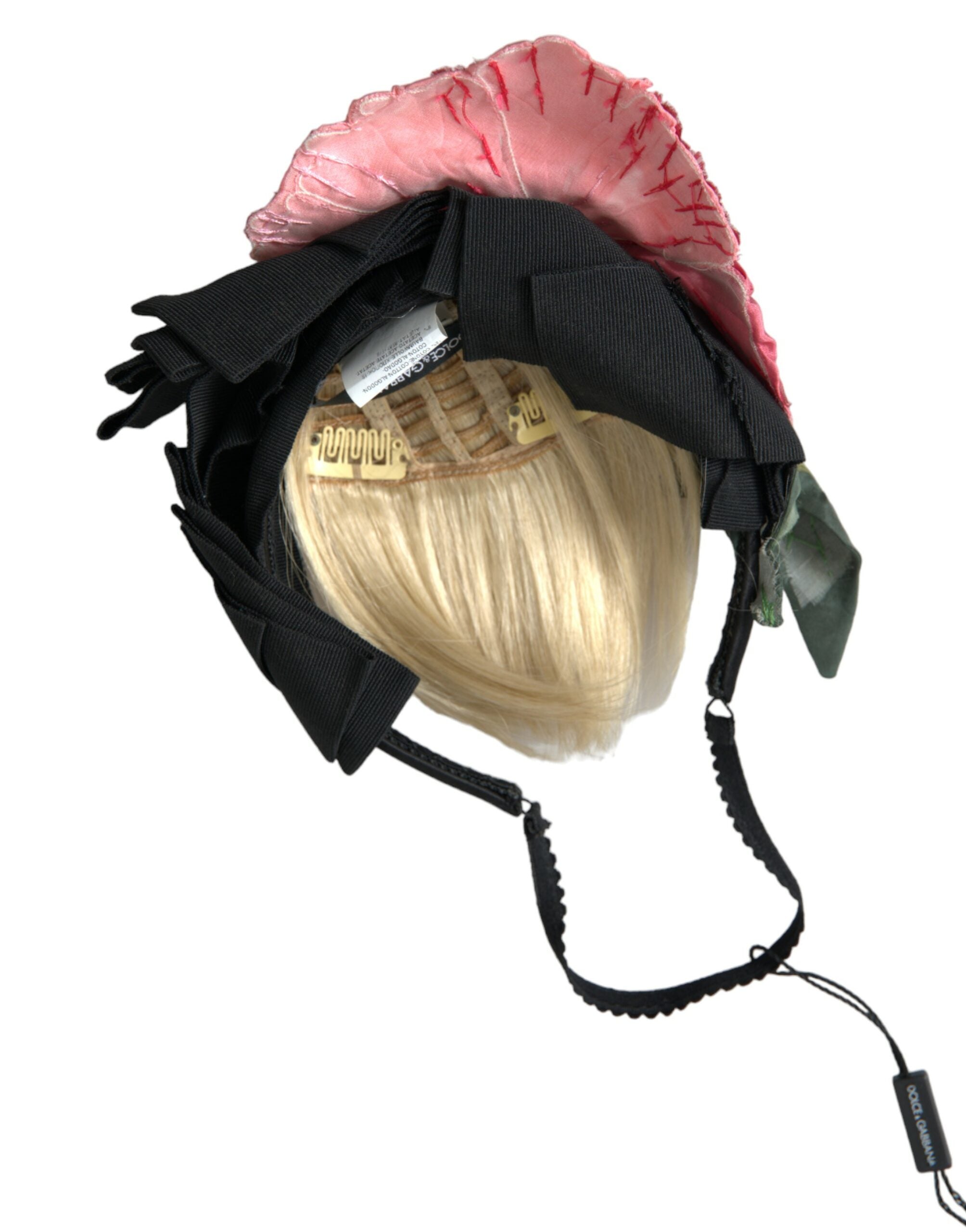 Dolce & Gabbana Viscosa Negra Cabello Blanco Parrucchiera Diadema Tiara-5