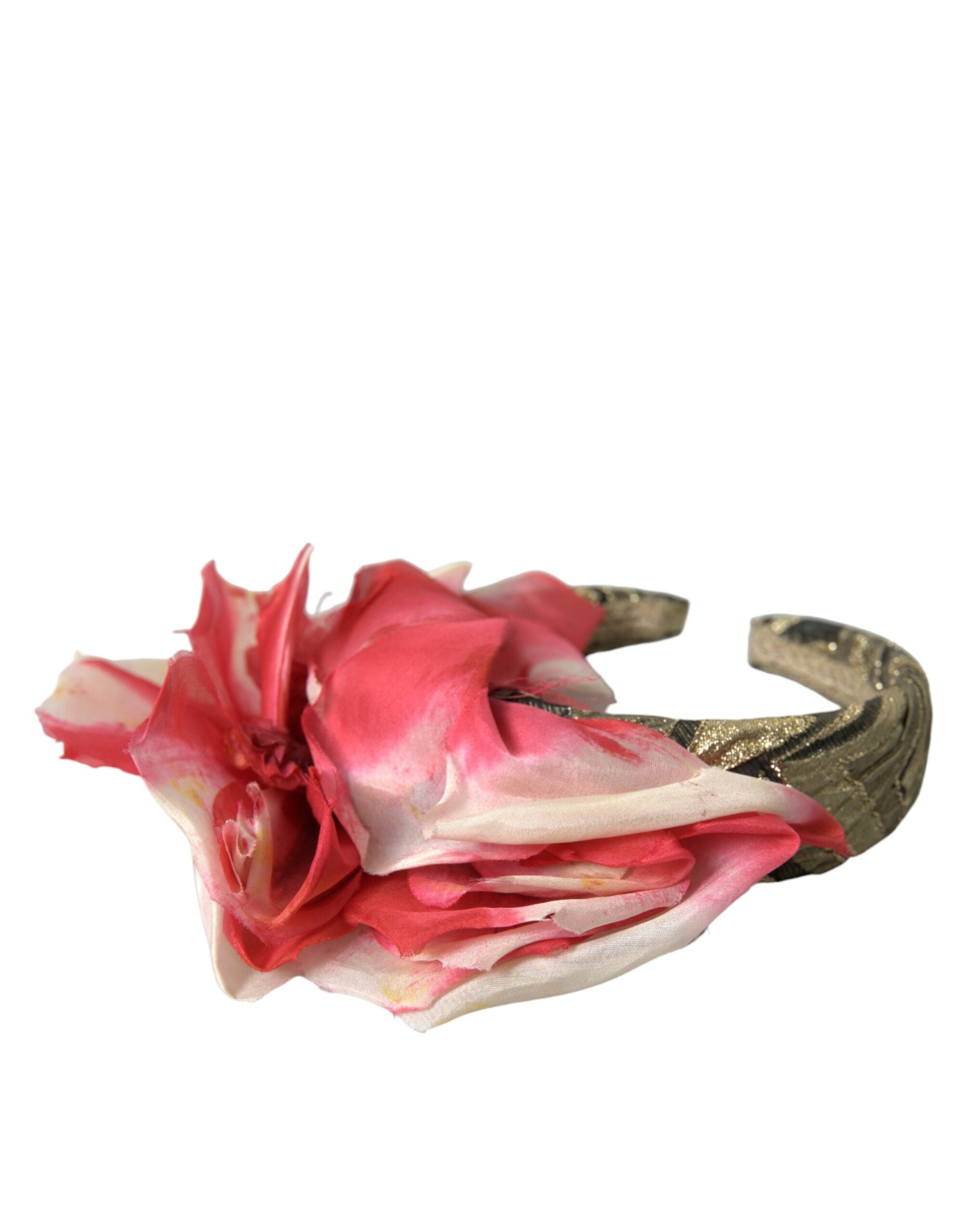 Dolce & Gabbana Multicolor Floral Applique Silk Women Headband Tiara-2