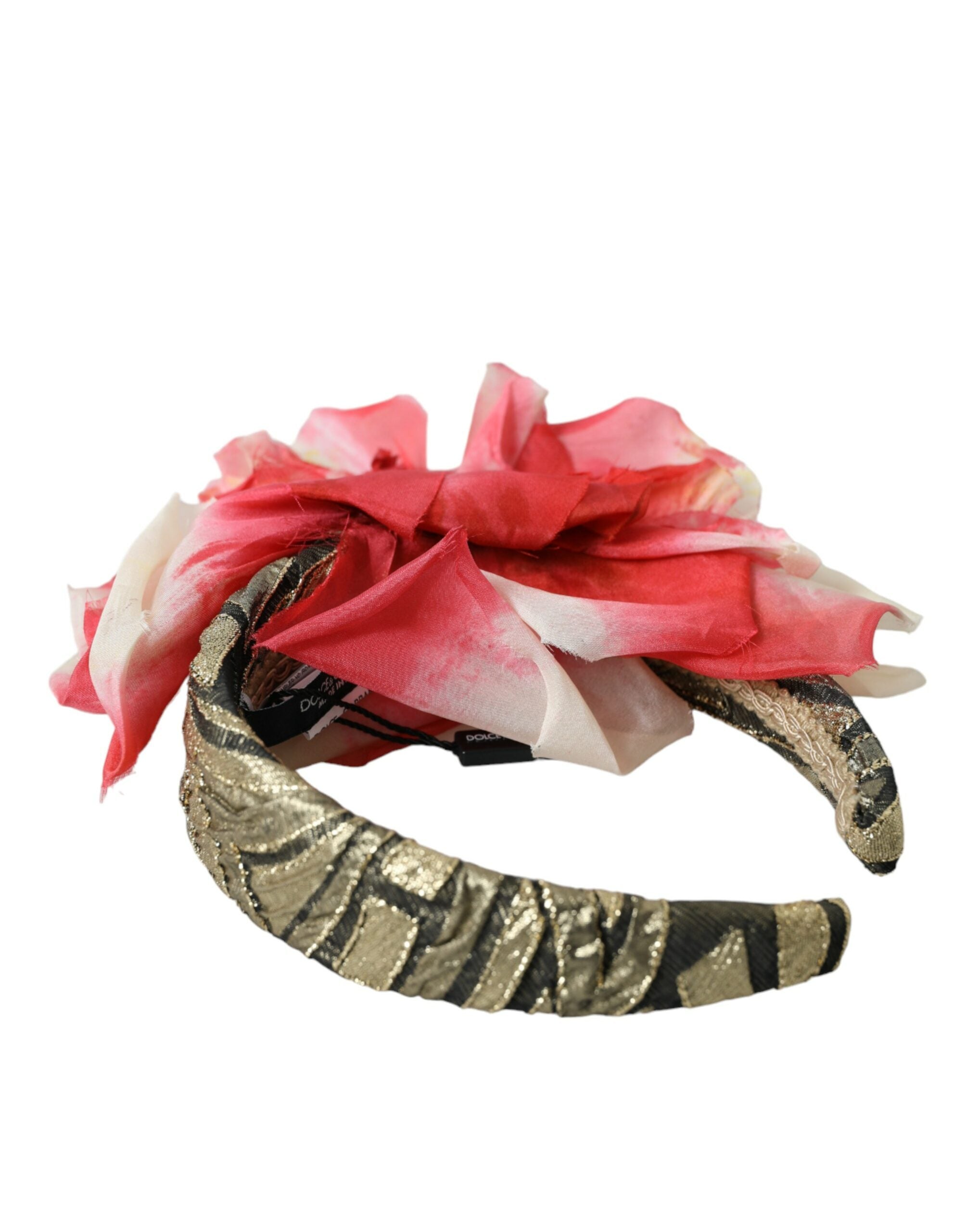 Dolce & Gabbana Multicolor Floral Applique Silk Women Headband Tiara