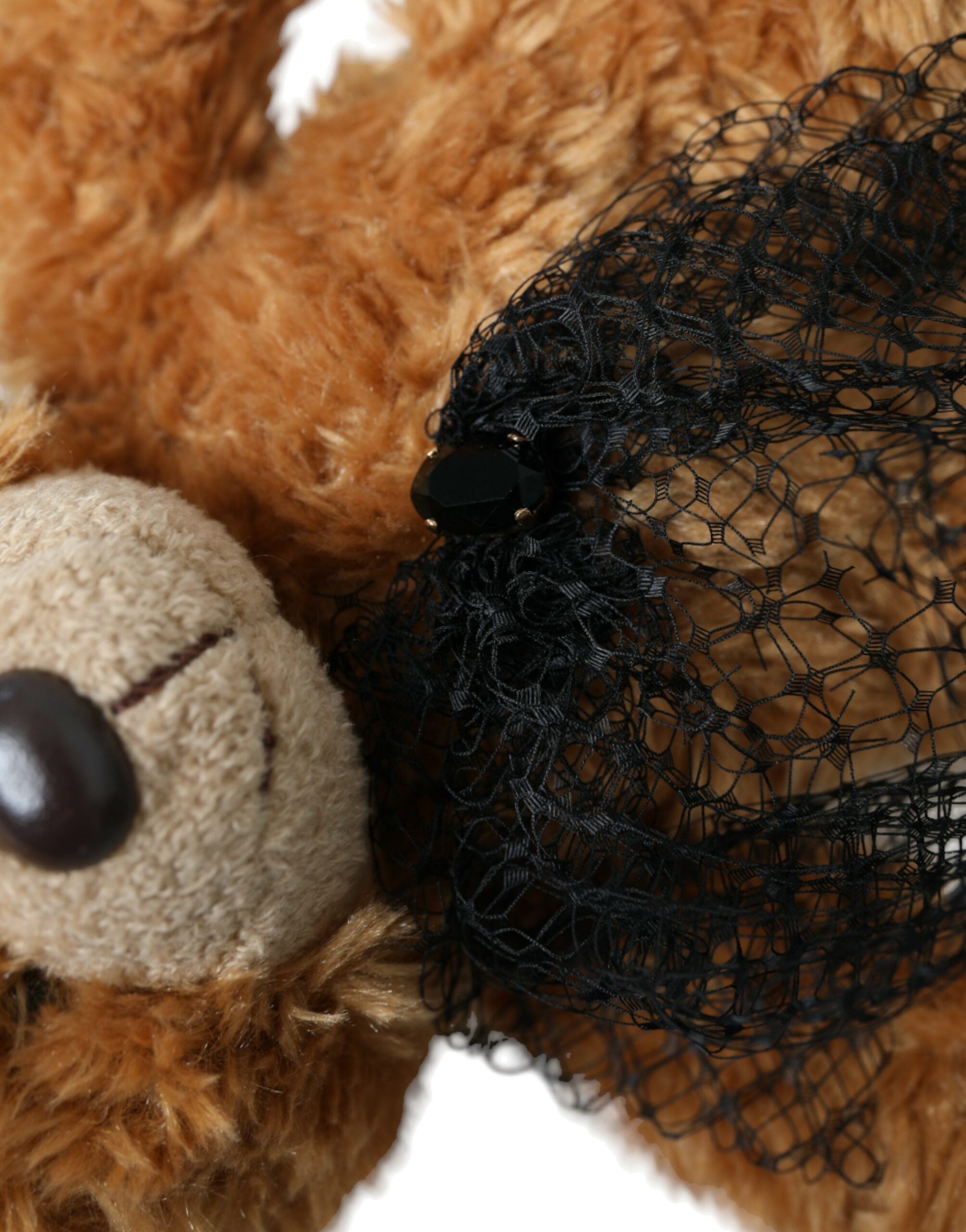 Dolce & Gabbana Brown Teddy Bear Gold Crystal Crown Hairband Tiara-4