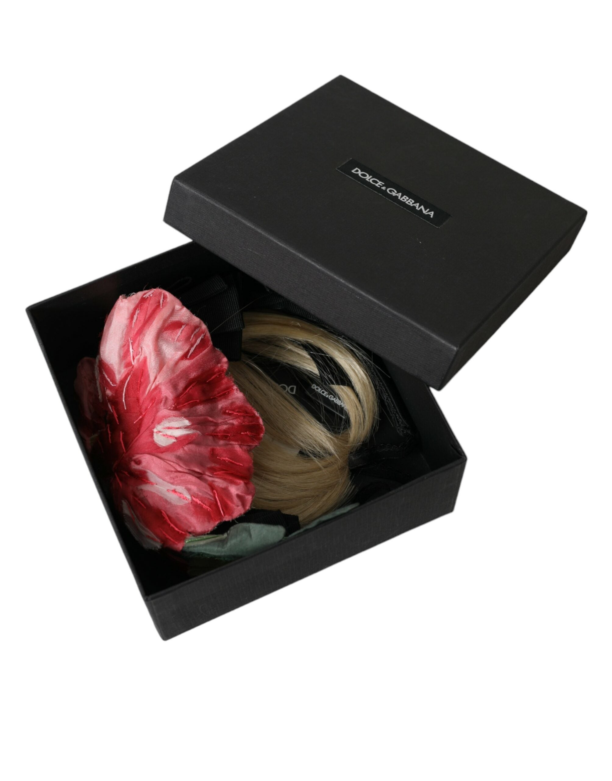 Dolce & Gabbana Black Viscose White Hair Hair Parrucchiera Headband Tiara-5