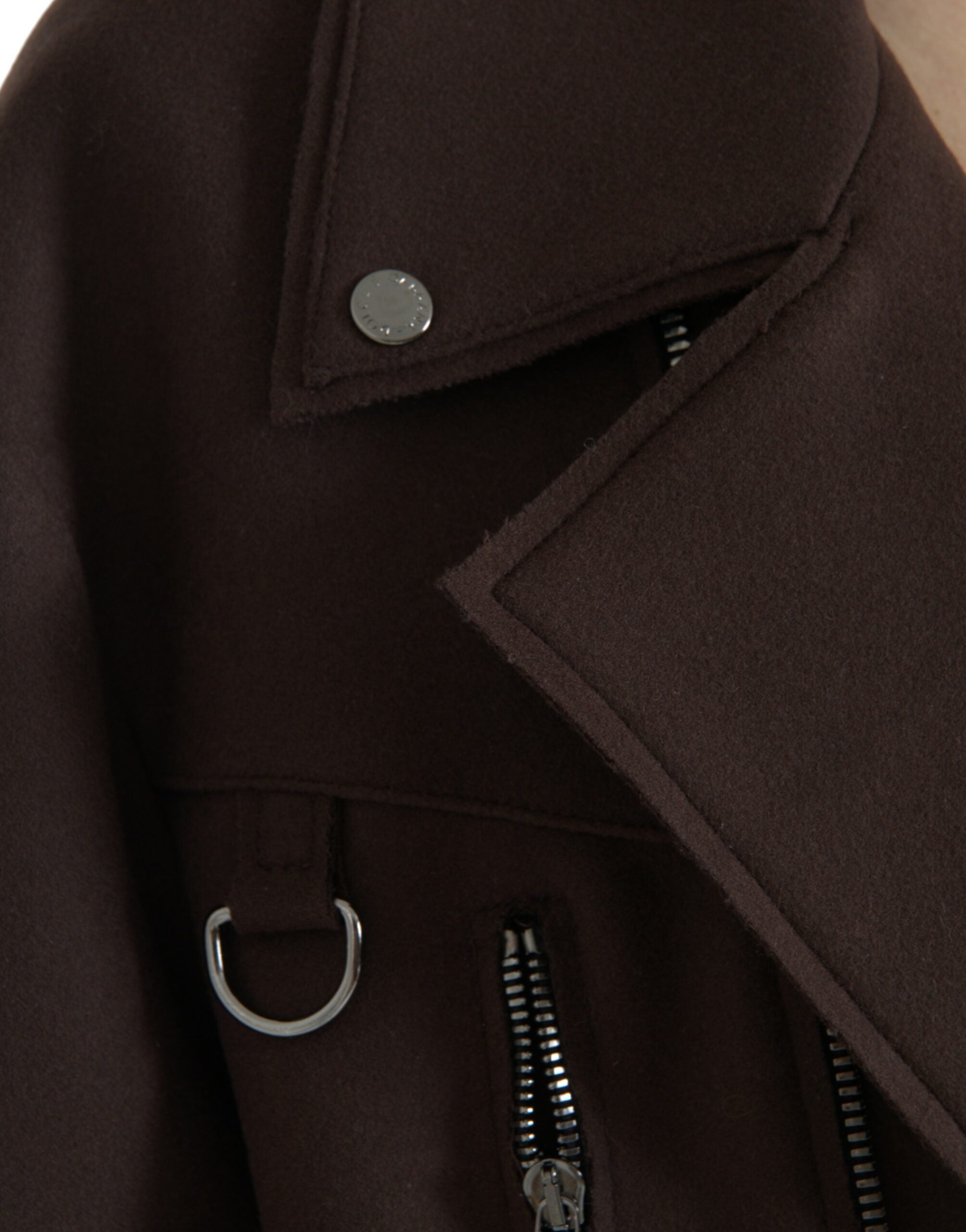 Dolce & Gabbana Brown Coat Short Biker Wool Jacket-8
