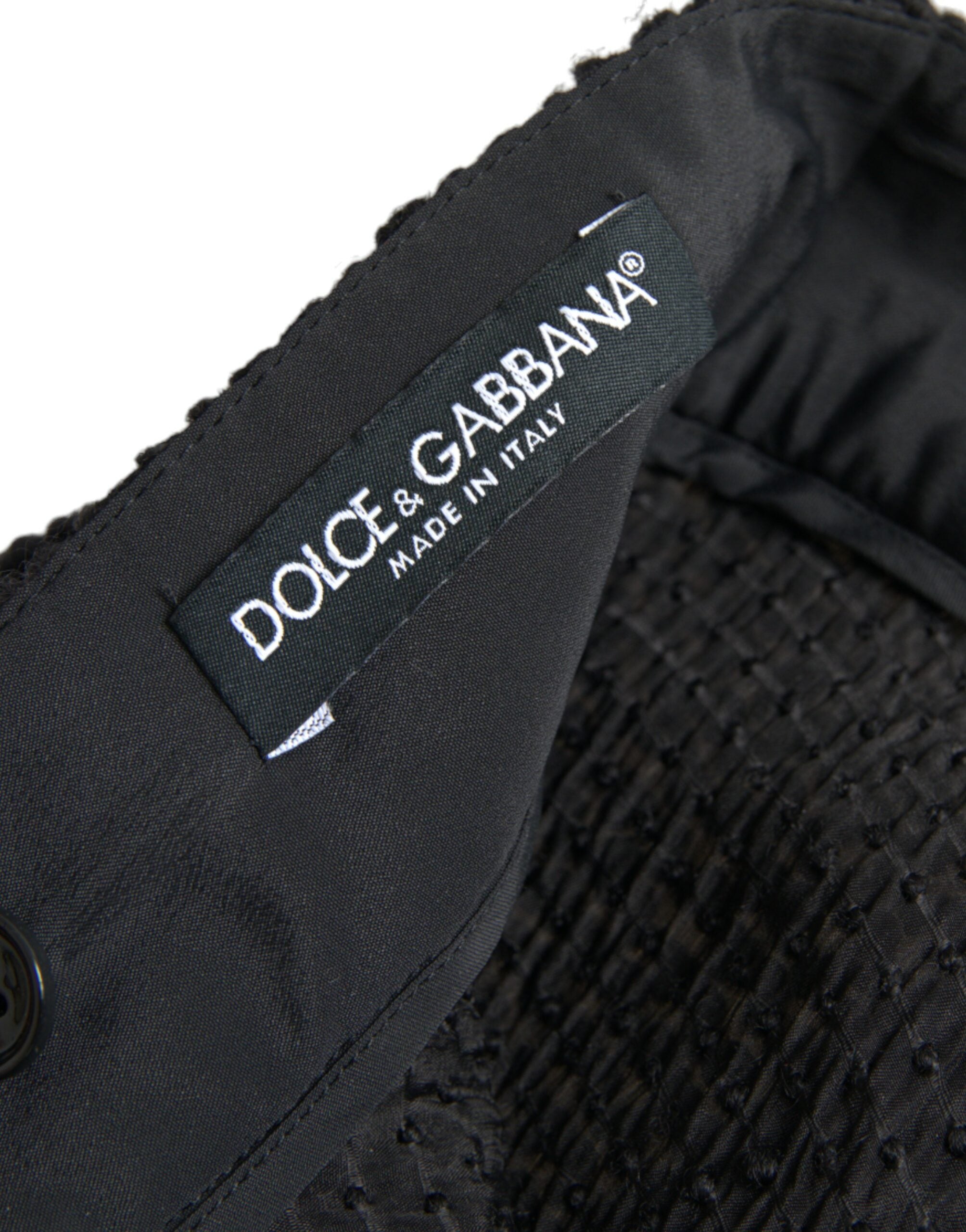 Falda acampanada de cintura alta negra de Dolce & Gabbana con silueta hasta la rodilla-6