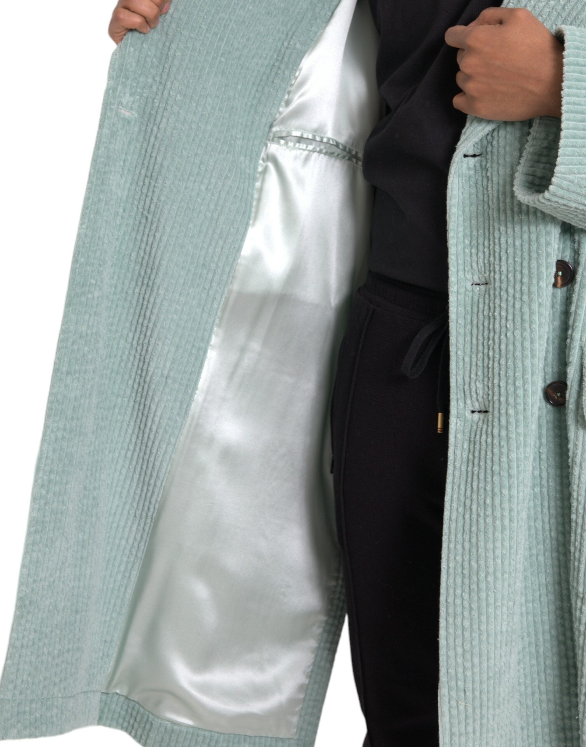 Dolce & Gabbana Blue cotton double-breasted corduroy jacket-7