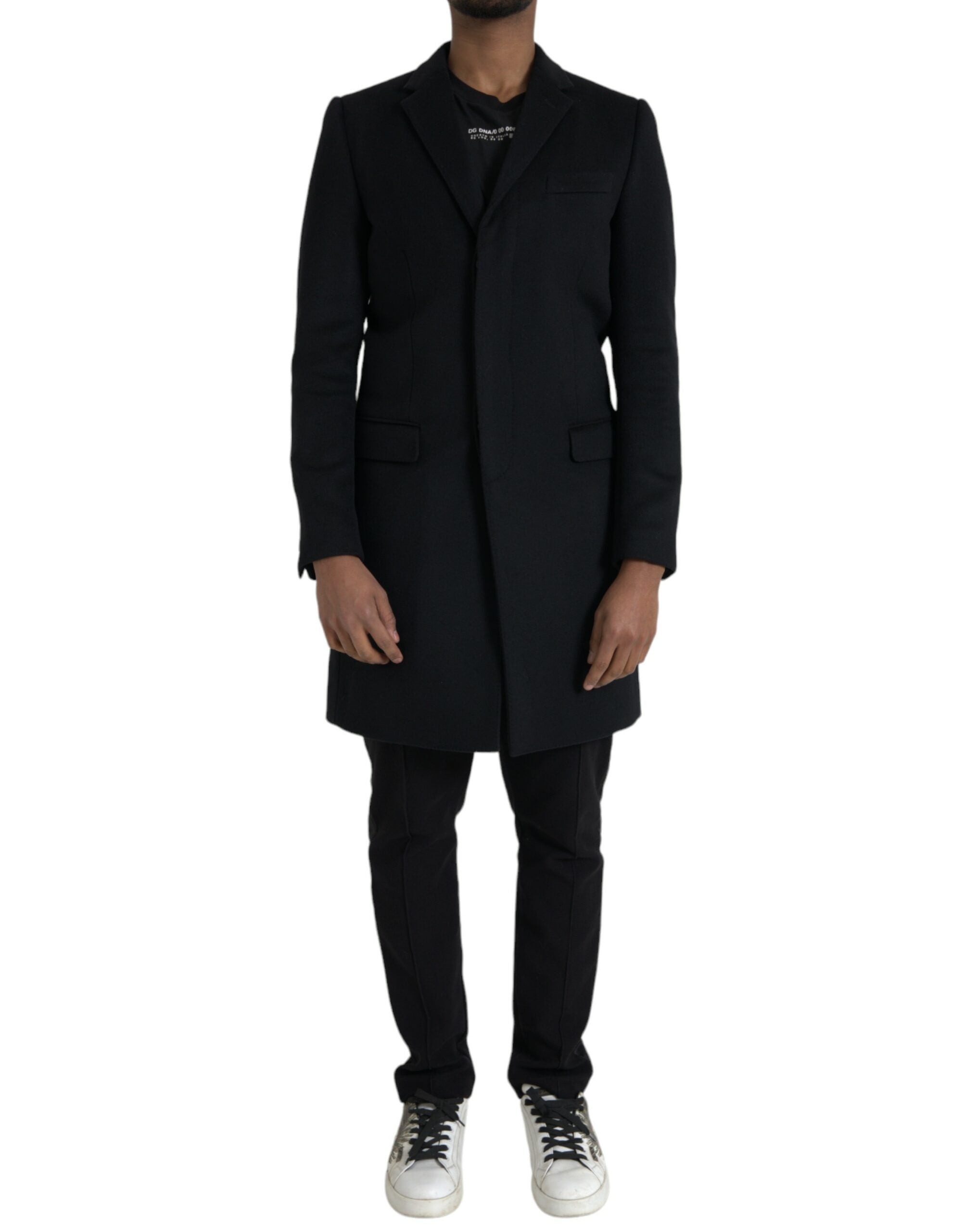 Dolce & Gabbana Black Single-Breasted Trench Coat Jacket