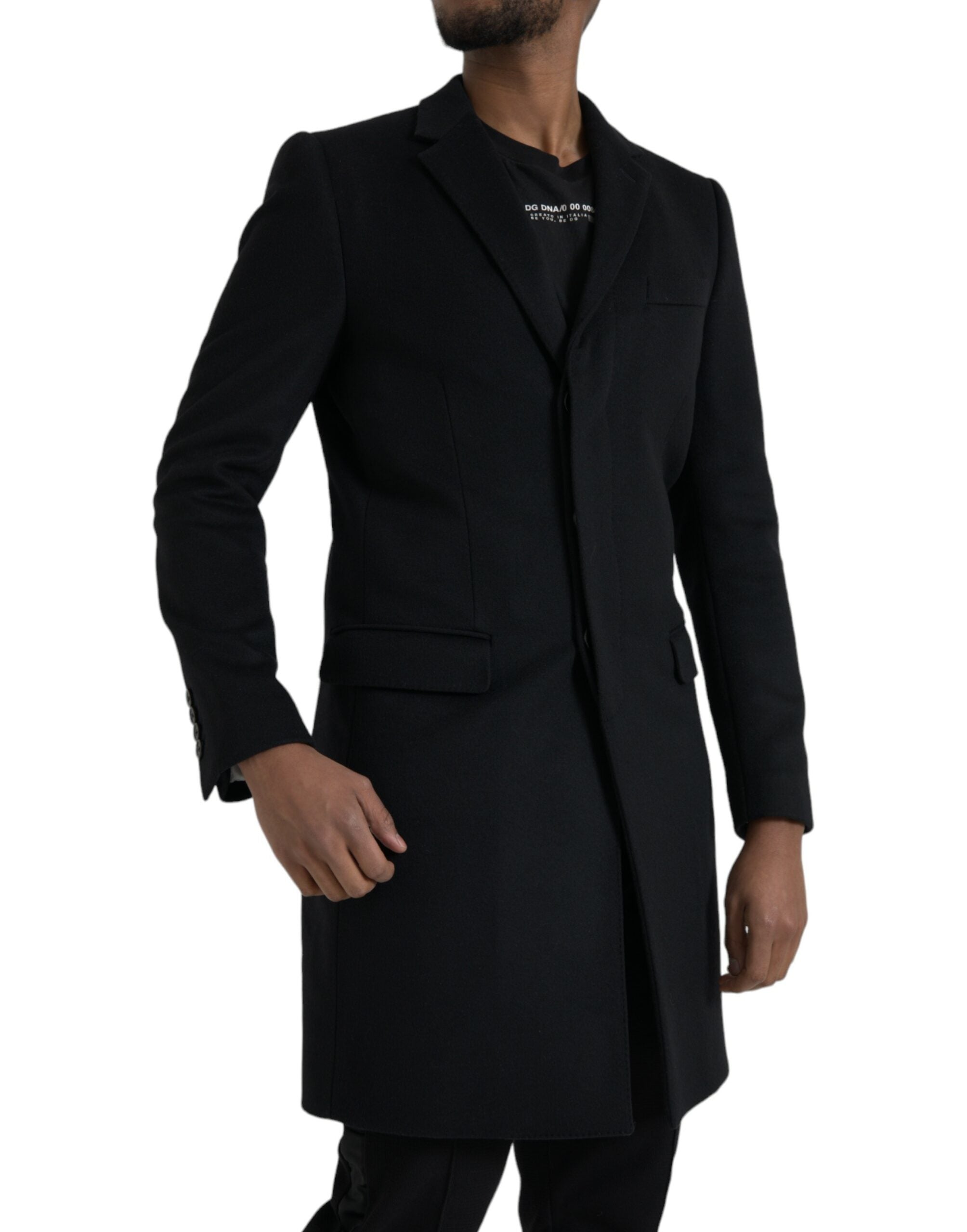 Dolce & Gabbana Black Single-Breasted Trench Coat Jacket-2