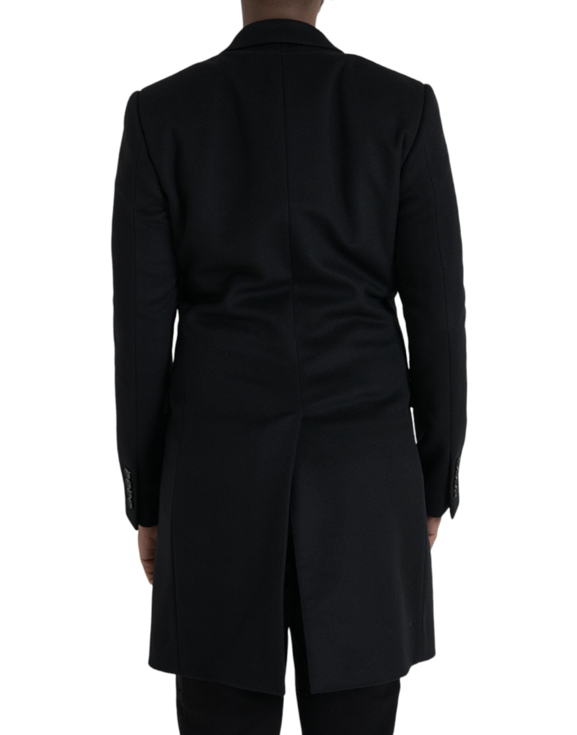 Dolce & Gabbana Black Single-Breasted Trench Coat Jacket-3