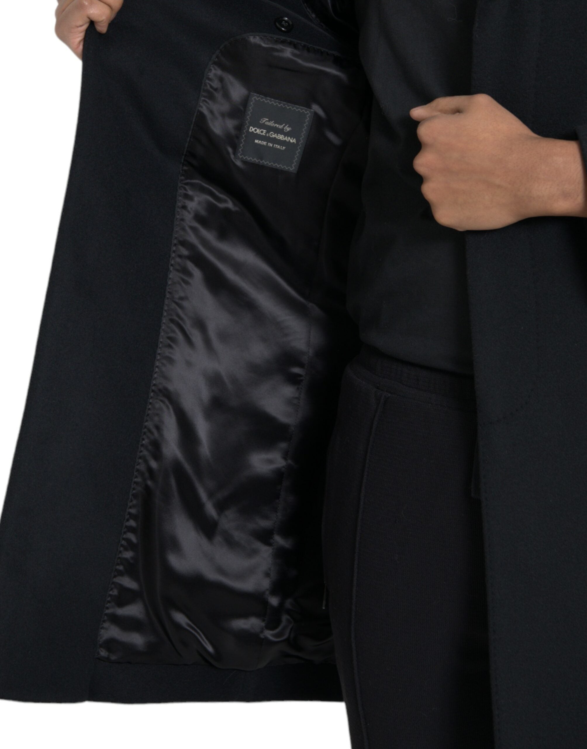 Dolce & Gabbana Black Single-Breasted Trench Coat Jacket-6