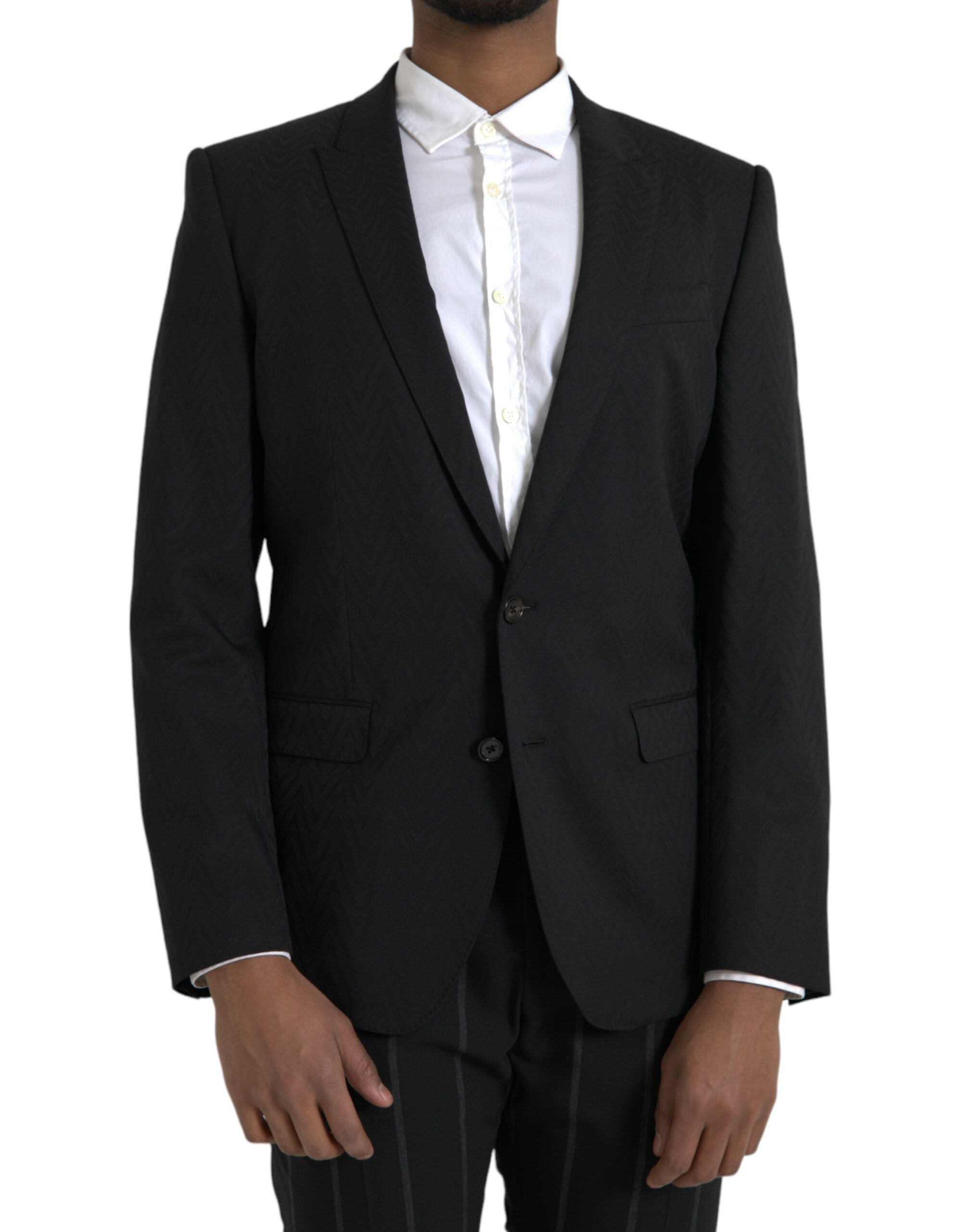 Dolce & Gabbana Black MARTINI Slim Fit Jacket Coat Blazer-1