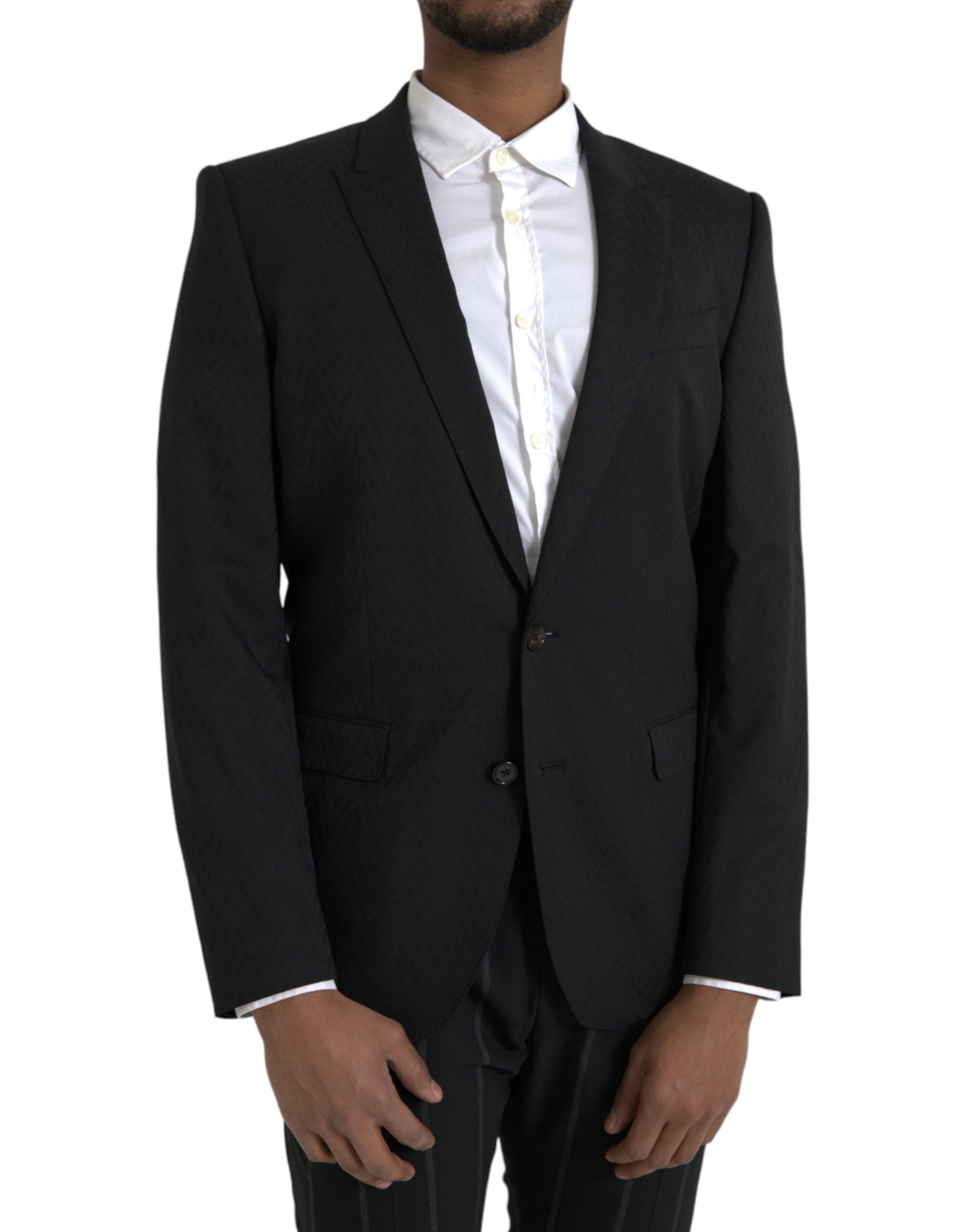 Dolce & Gabbana Black MARTINI Slim Fit Jacket Coat Blazer-2
