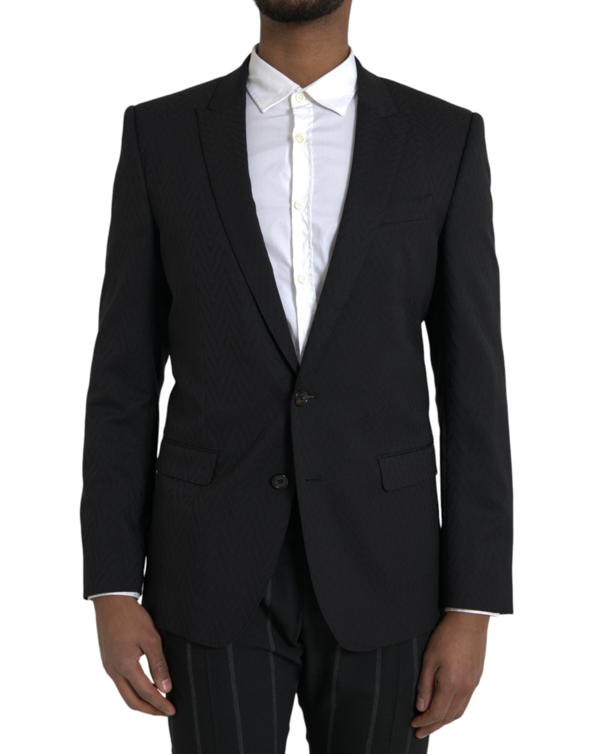 Dolce & Gabbana Black MARTINI Slim Fit Jacket Coat Blazer-3