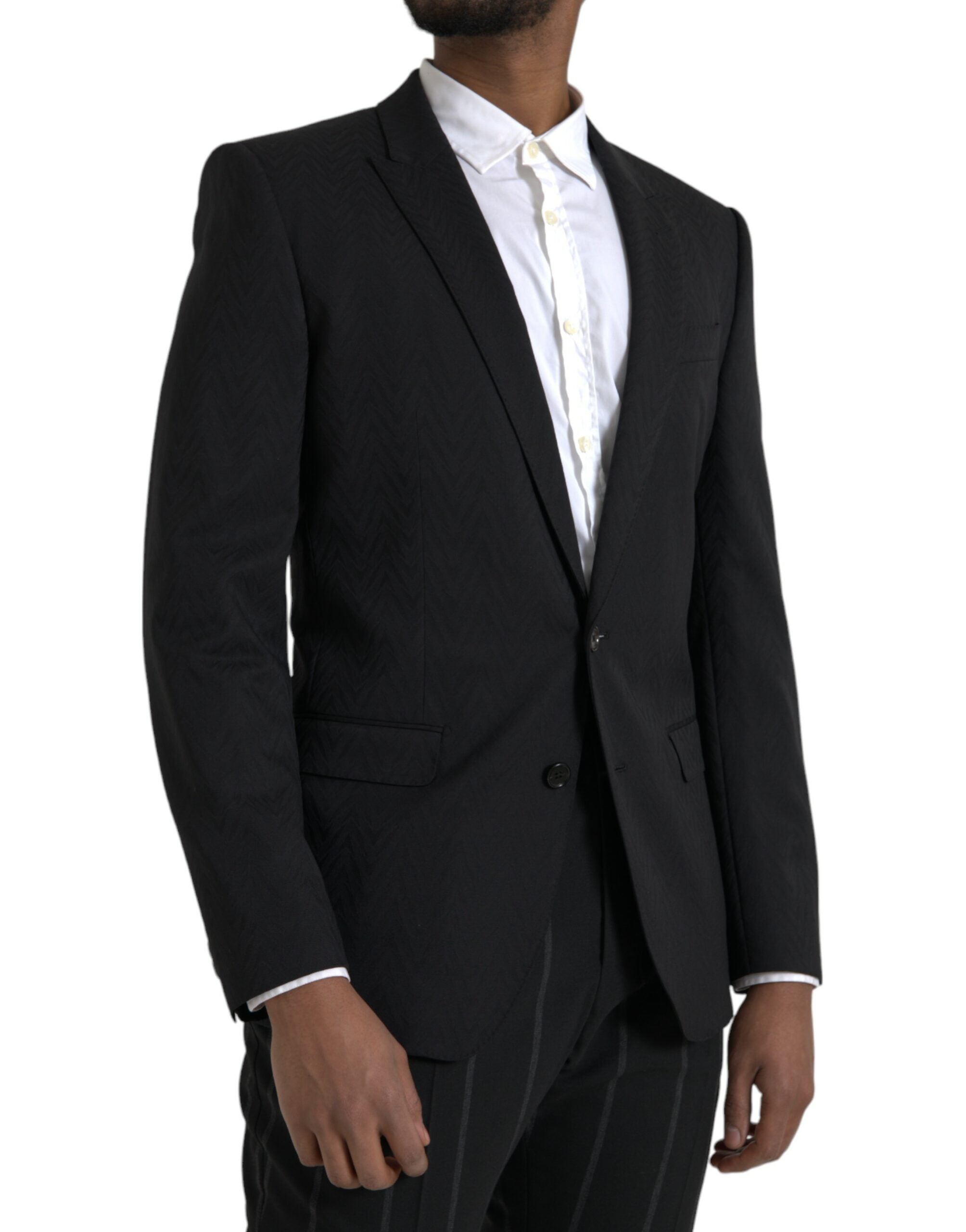 Dolce & Gabbana Black MARTINI Slim Fit Jacket Coat Blazer-4