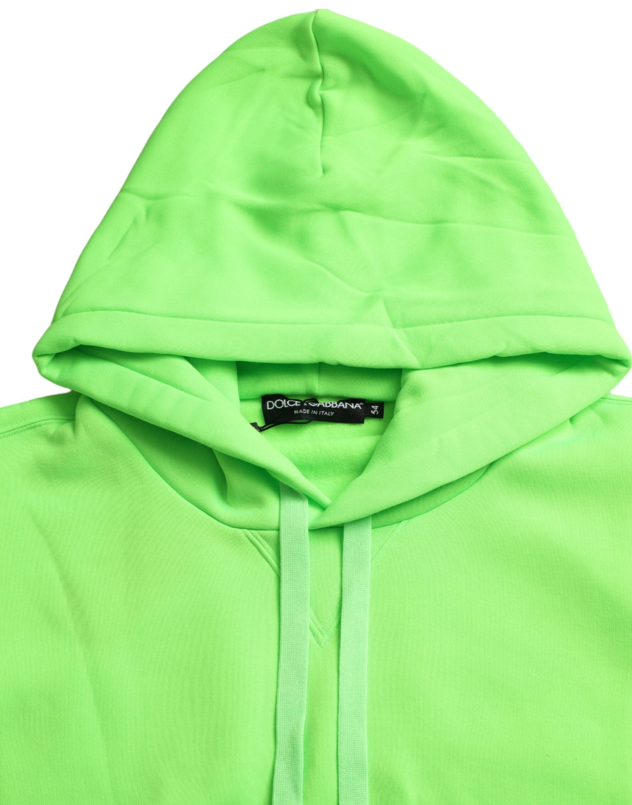 Dolce & Gabbana Neongrünes Kapuzentop Pullover Sweater-3