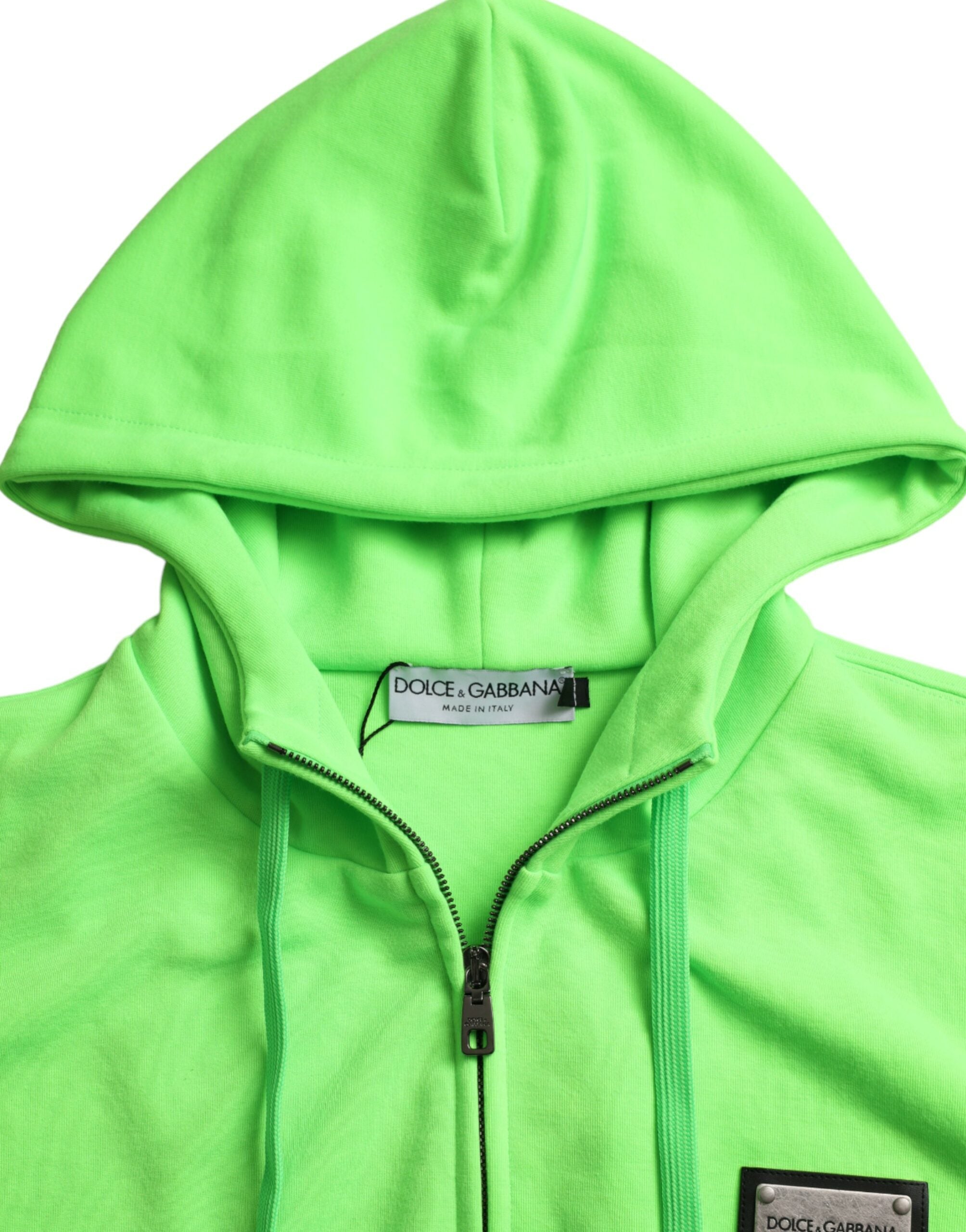 Dolce & Gabbana neon green full-zip hoodie-3