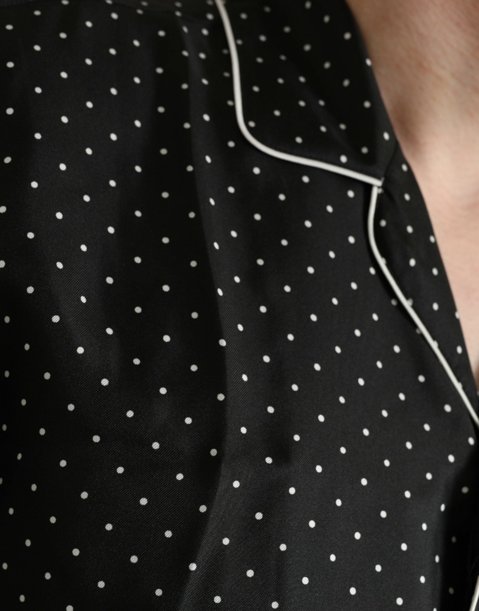 Camisa de manga larga de seda con lunares negros de Dolce & Gabbana-5