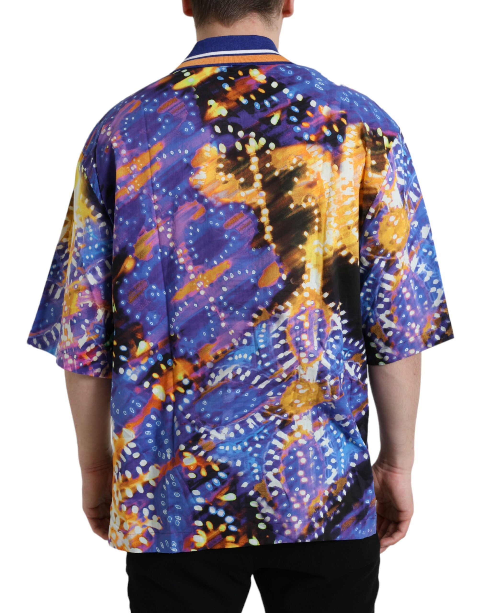 Dolce & Gabbana Multicolor Luminarie Print Cotton Casual Shirt-2