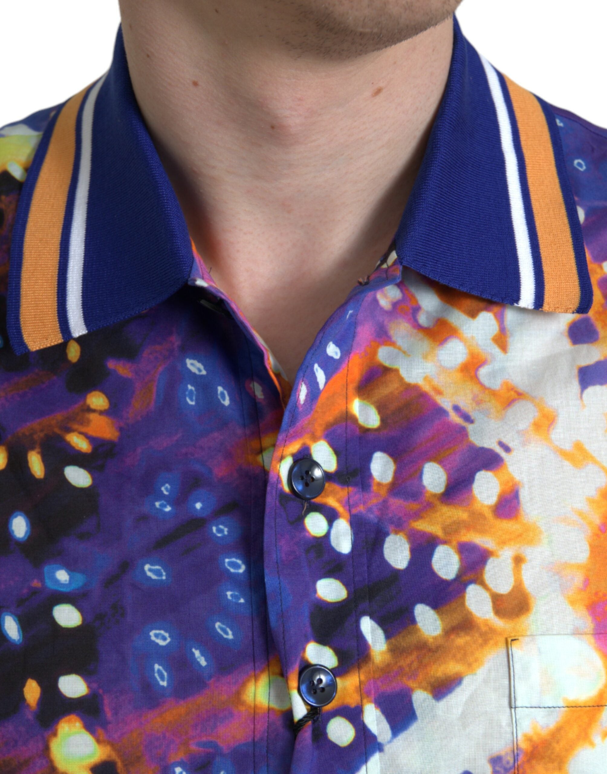 Dolce & Gabbana Multicolor Luminarie Print Cotton Casual Shirt-4