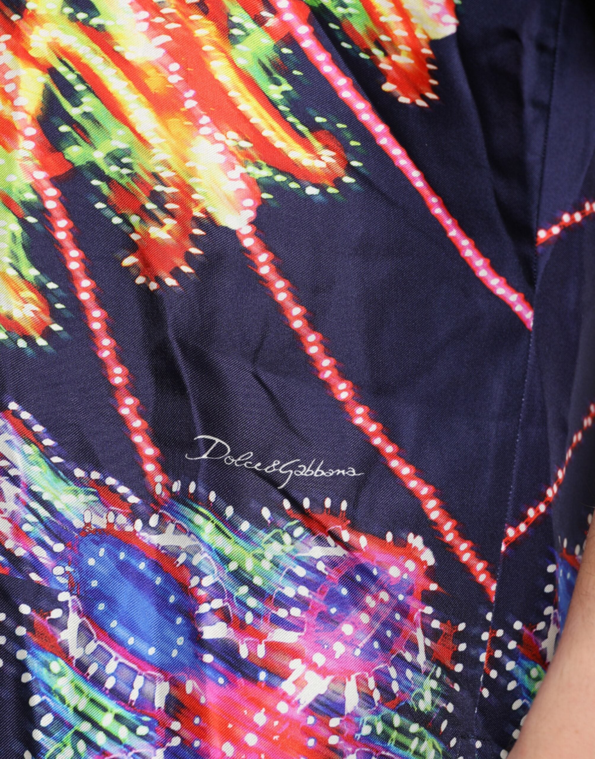 Dolce & Gabbana Multicolor Luminarie Seide Freizeithemd-6