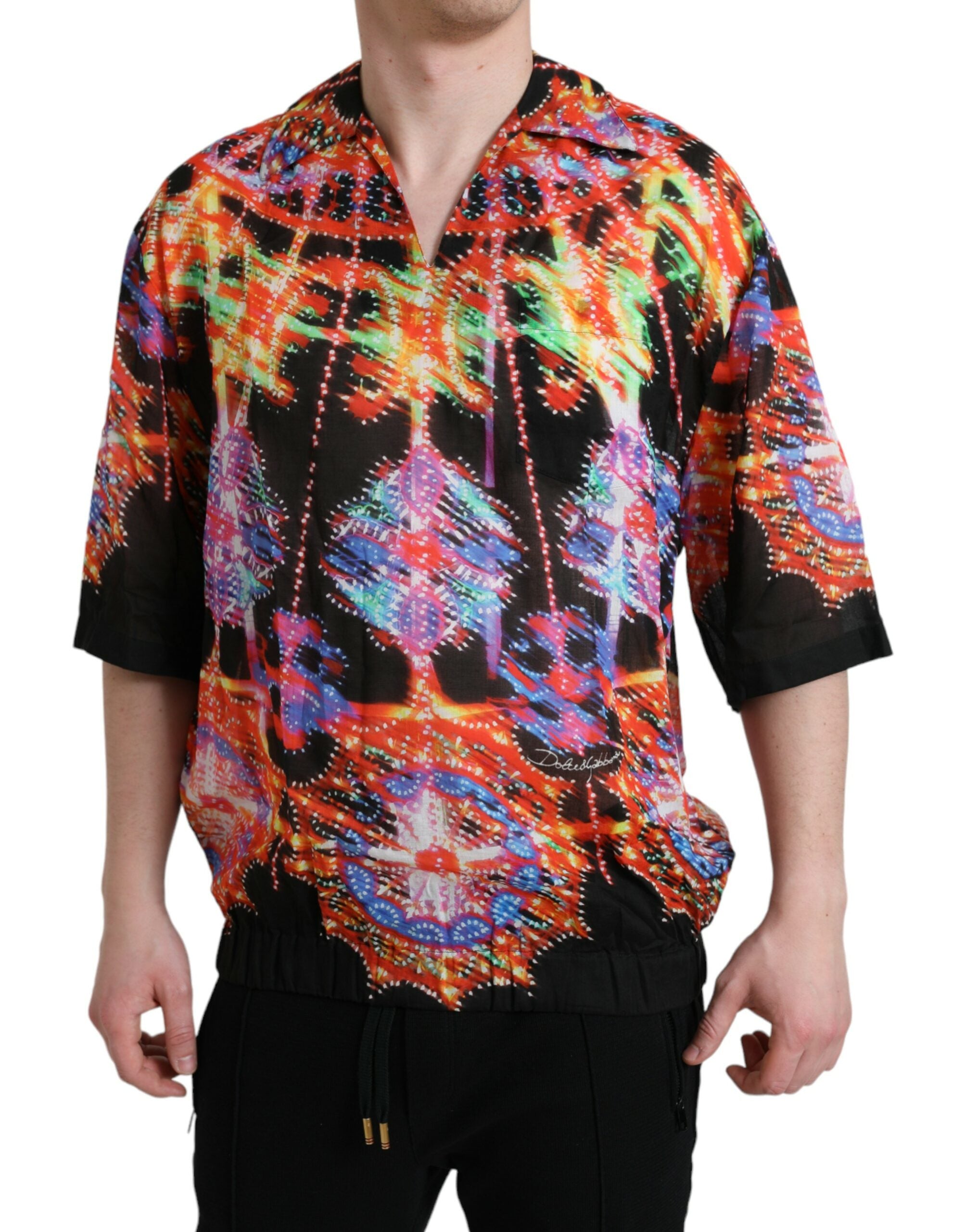Camiseta de algodón multicolor Dolce & Gabbana con estampado Luminarie