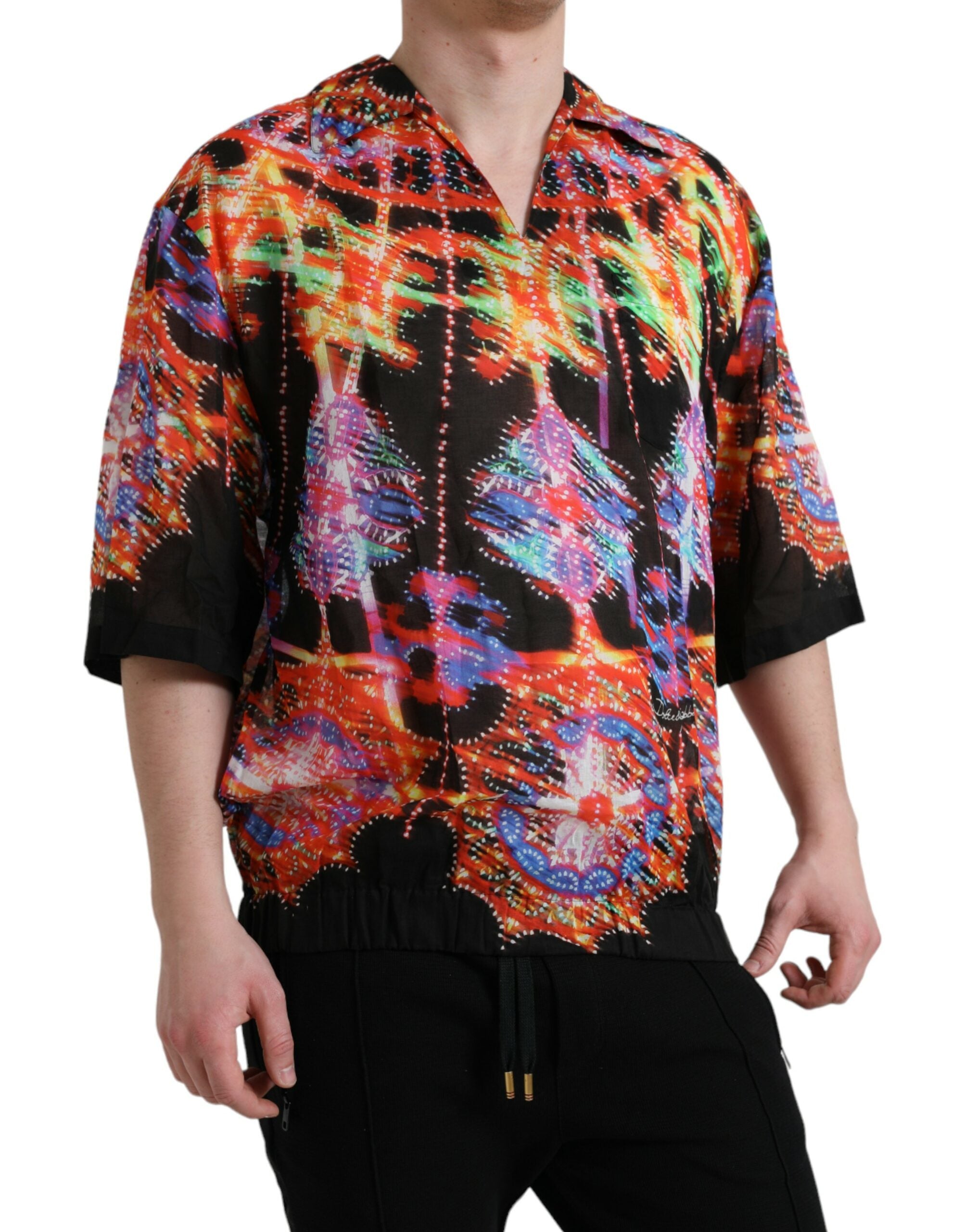Camiseta de algodón multicolor Dolce & Gabbana con estampado Luminarie-2