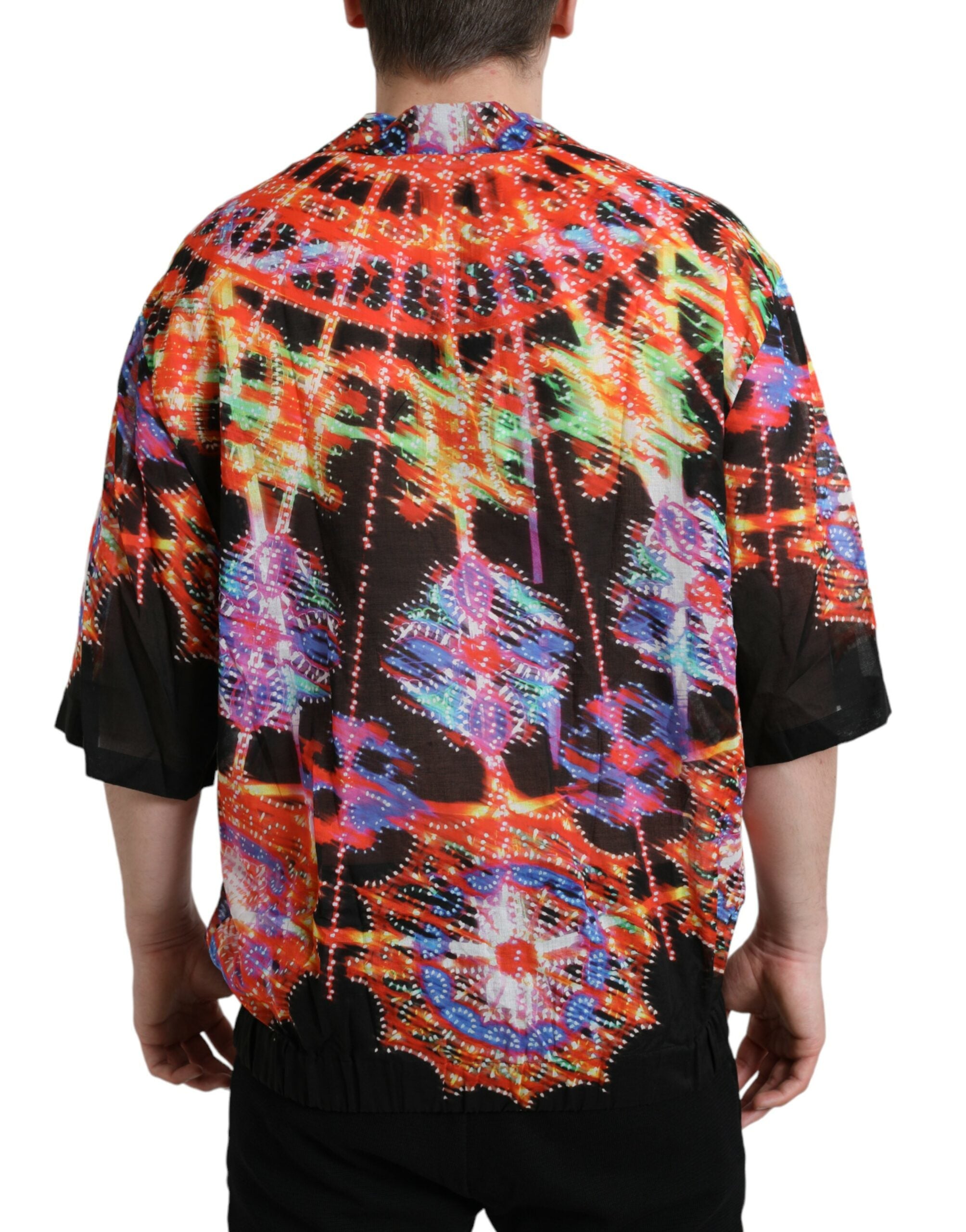 Camiseta de algodón multicolor Dolce & Gabbana con estampado Luminarie-3