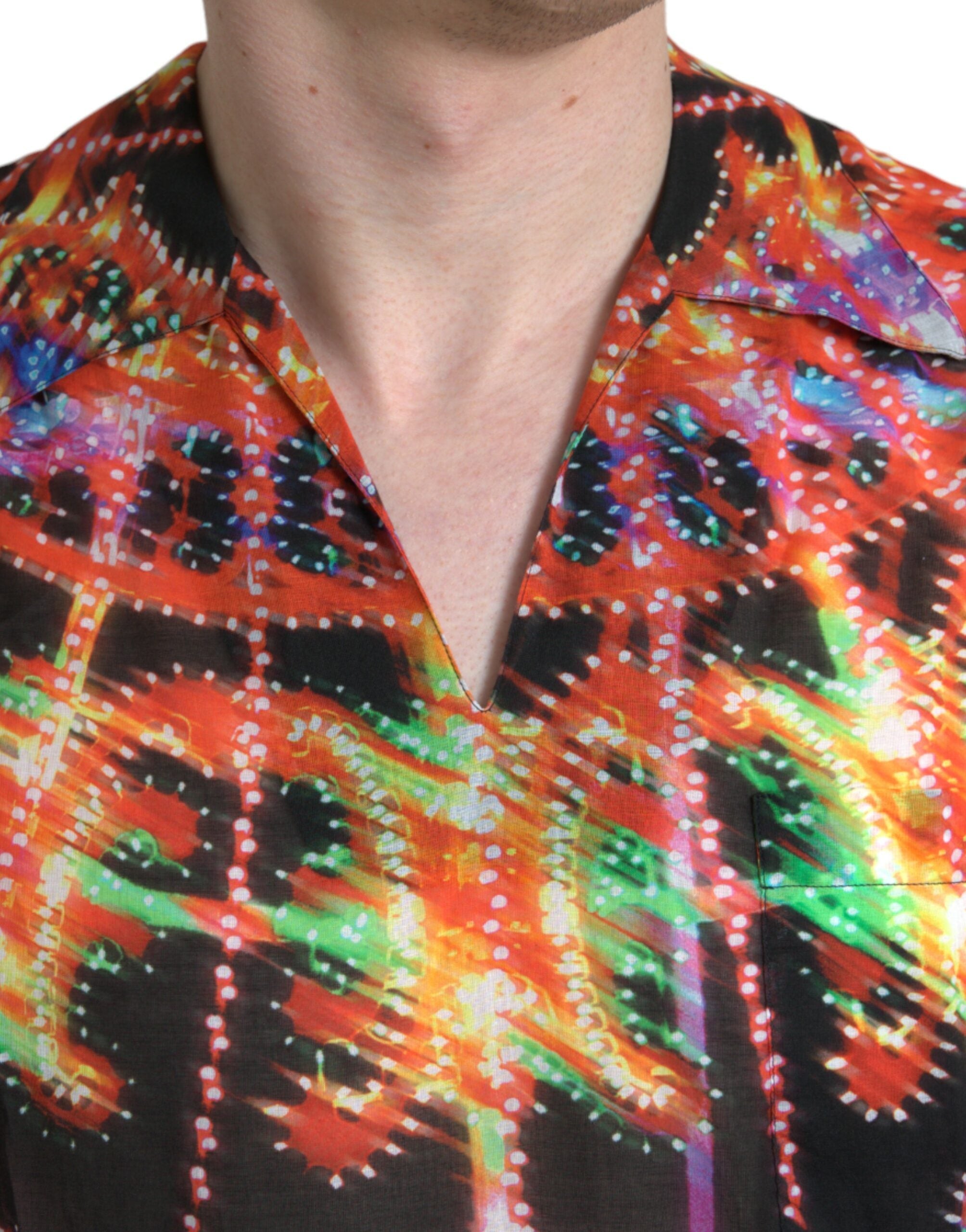 Camiseta de algodón multicolor Dolce & Gabbana con estampado Luminarie-4