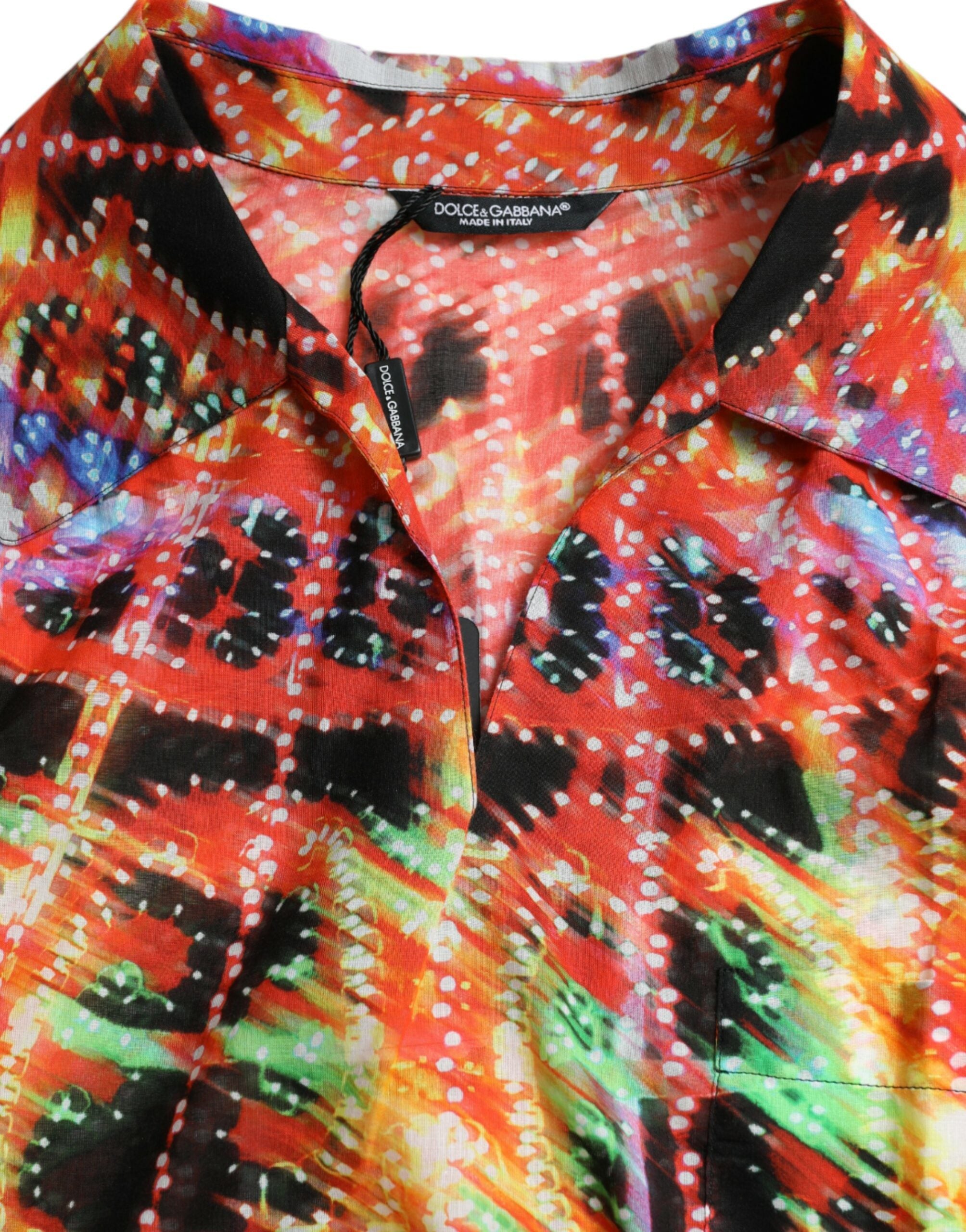 Camiseta de algodón multicolor Dolce & Gabbana con estampado Luminarie-7