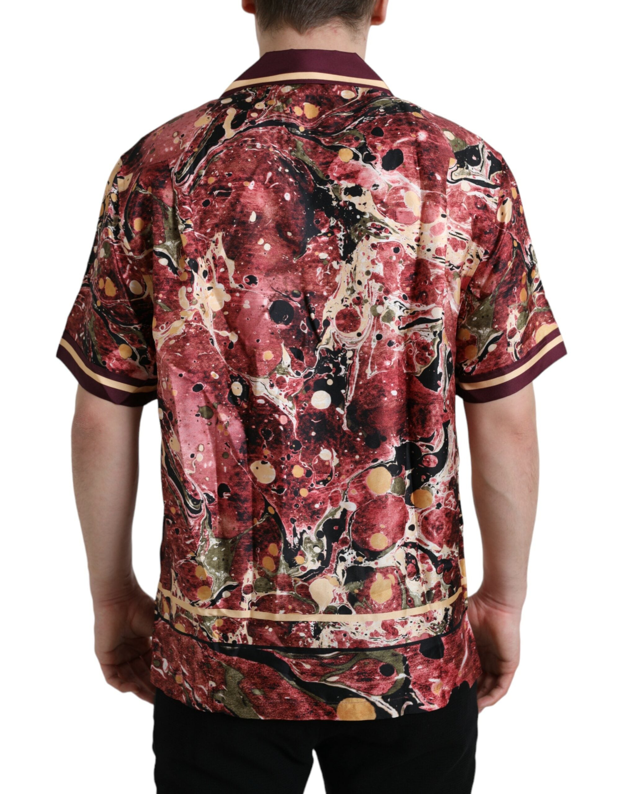Dolce & Gabbana Multicolor Button Down Seidenhemd-2
