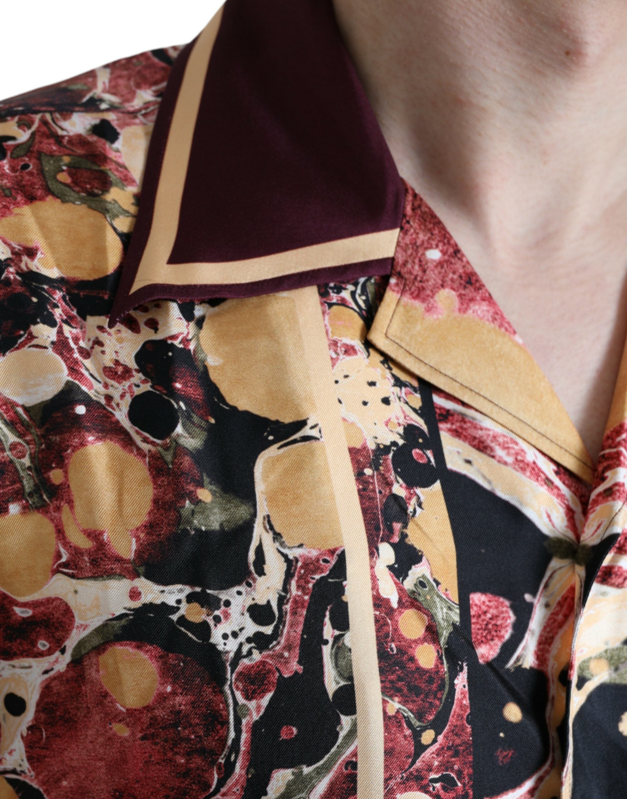 Dolce & Gabbana Multicolor Button Down Seidenhemd-4