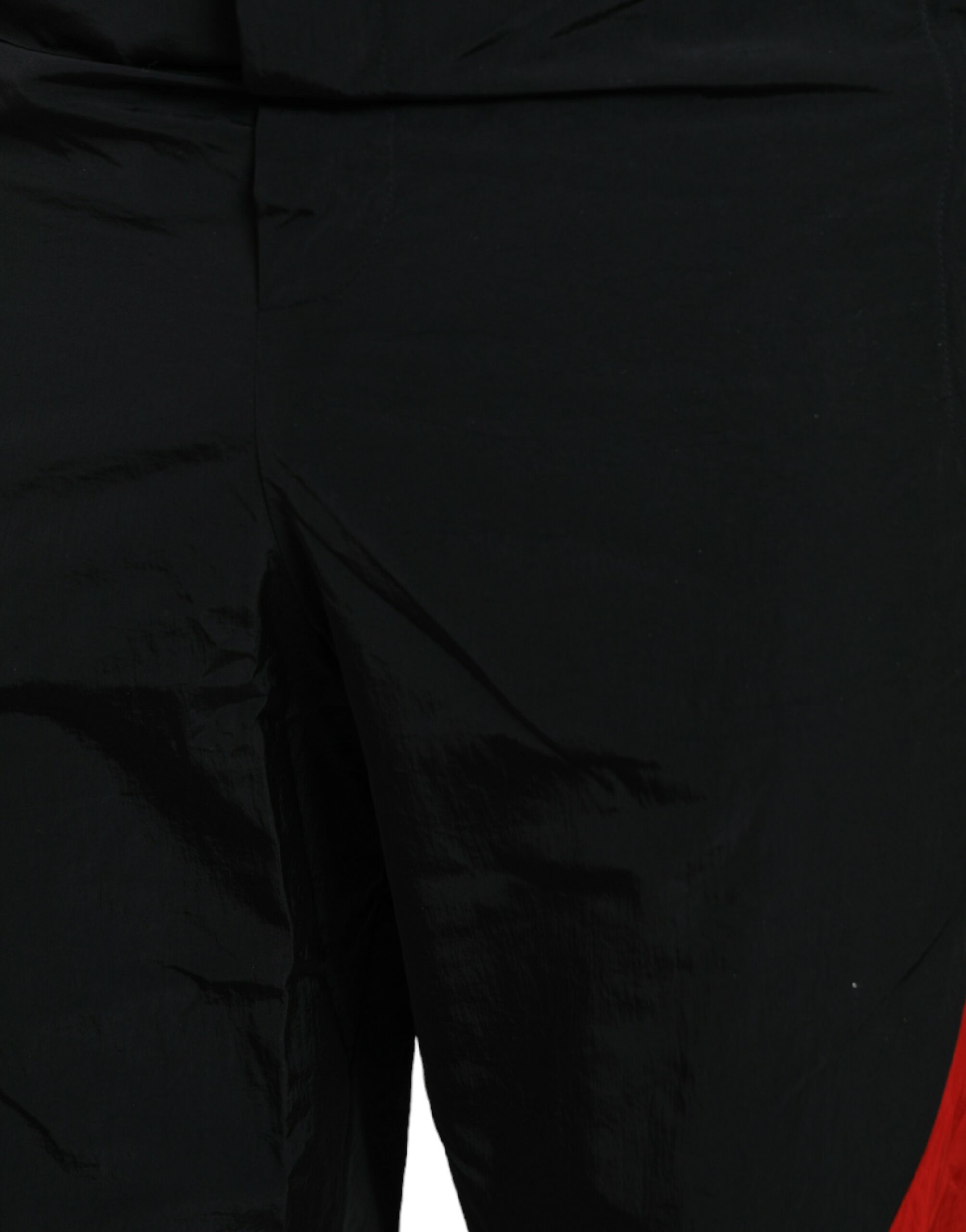 Dolce & Gabbana Schwarz-Rot Leopard Print Nylon Jogger Hose-4