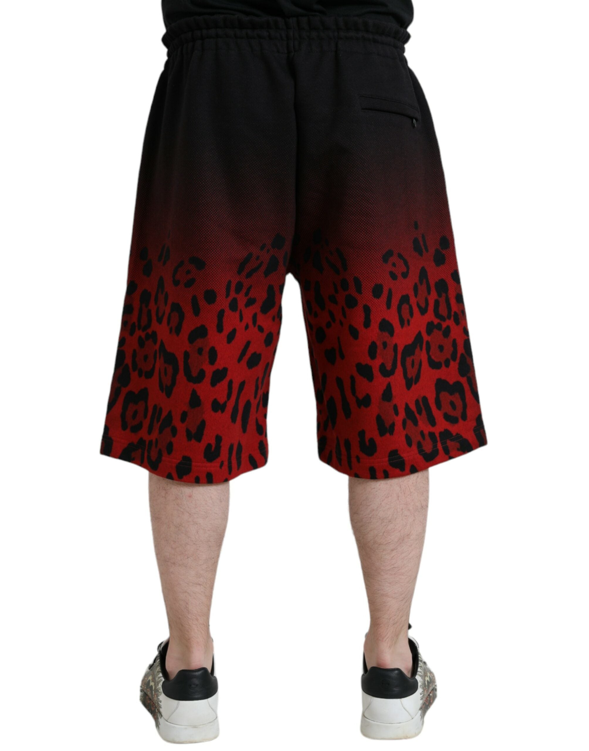 Bermudas Dolce & Gabbana de algodón rojo con estampado de leopardo-2