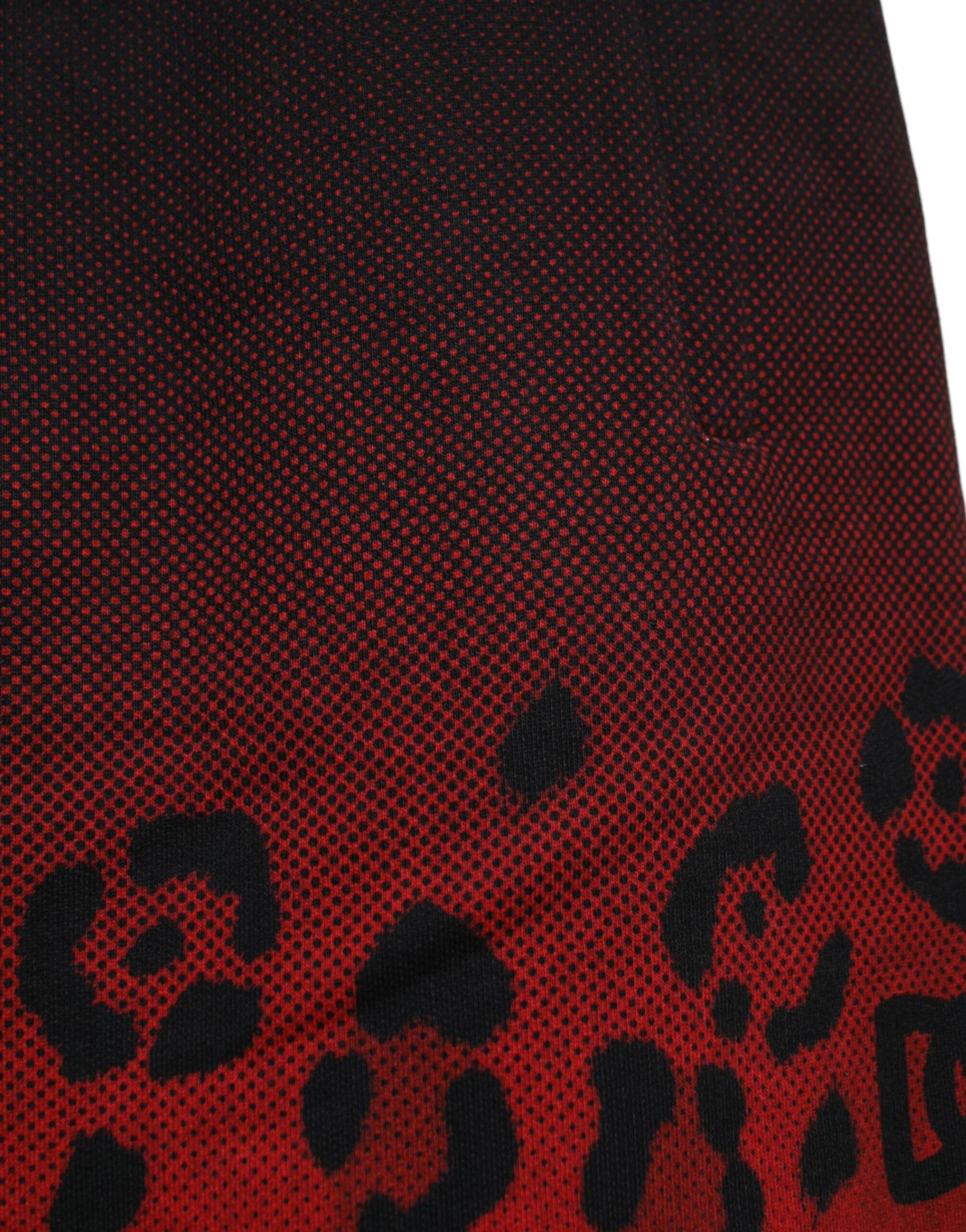 Bermudas Dolce & Gabbana de algodón rojo con estampado de leopardo-4