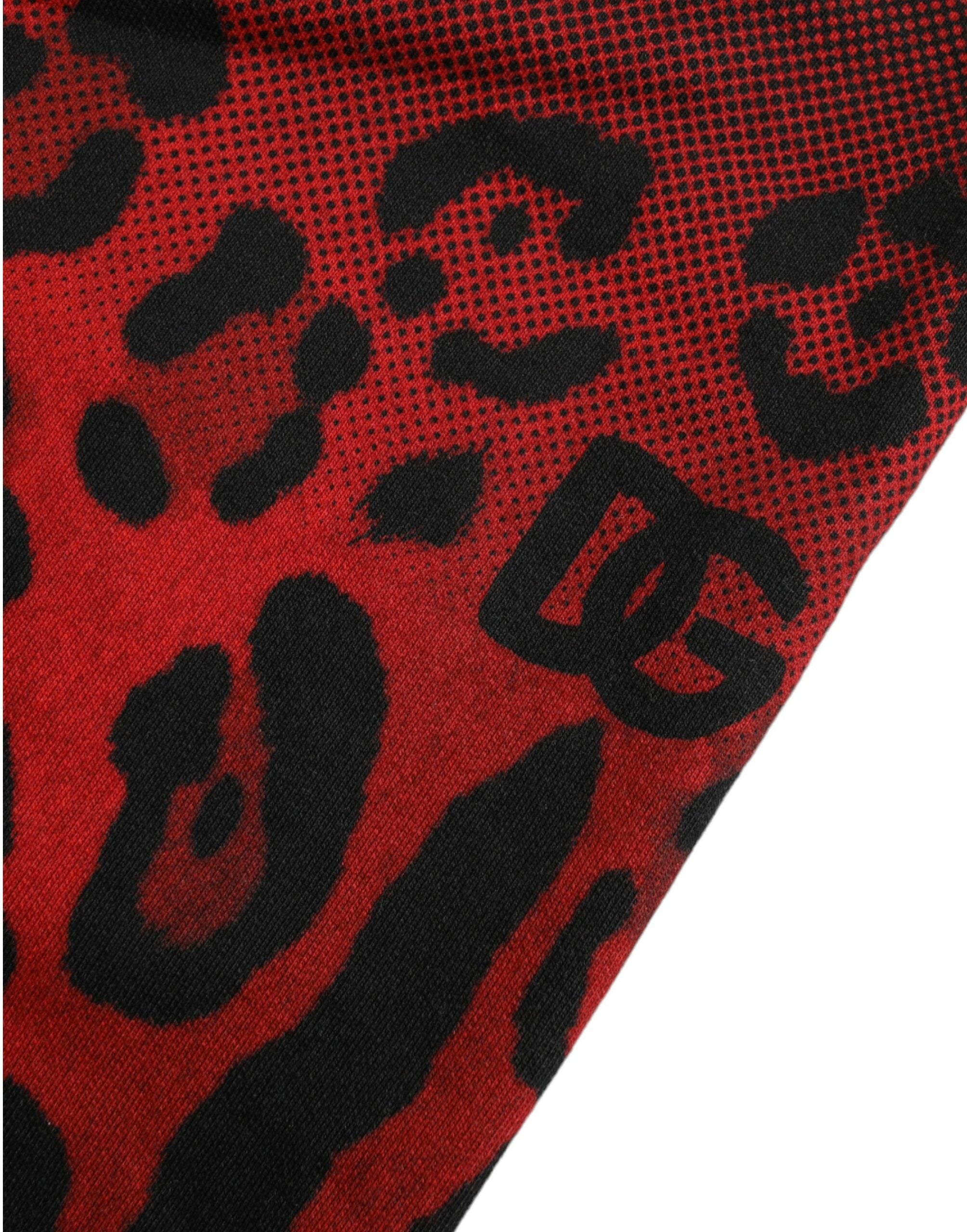 Bermudas Dolce & Gabbana de algodón rojo con estampado de leopardo-7