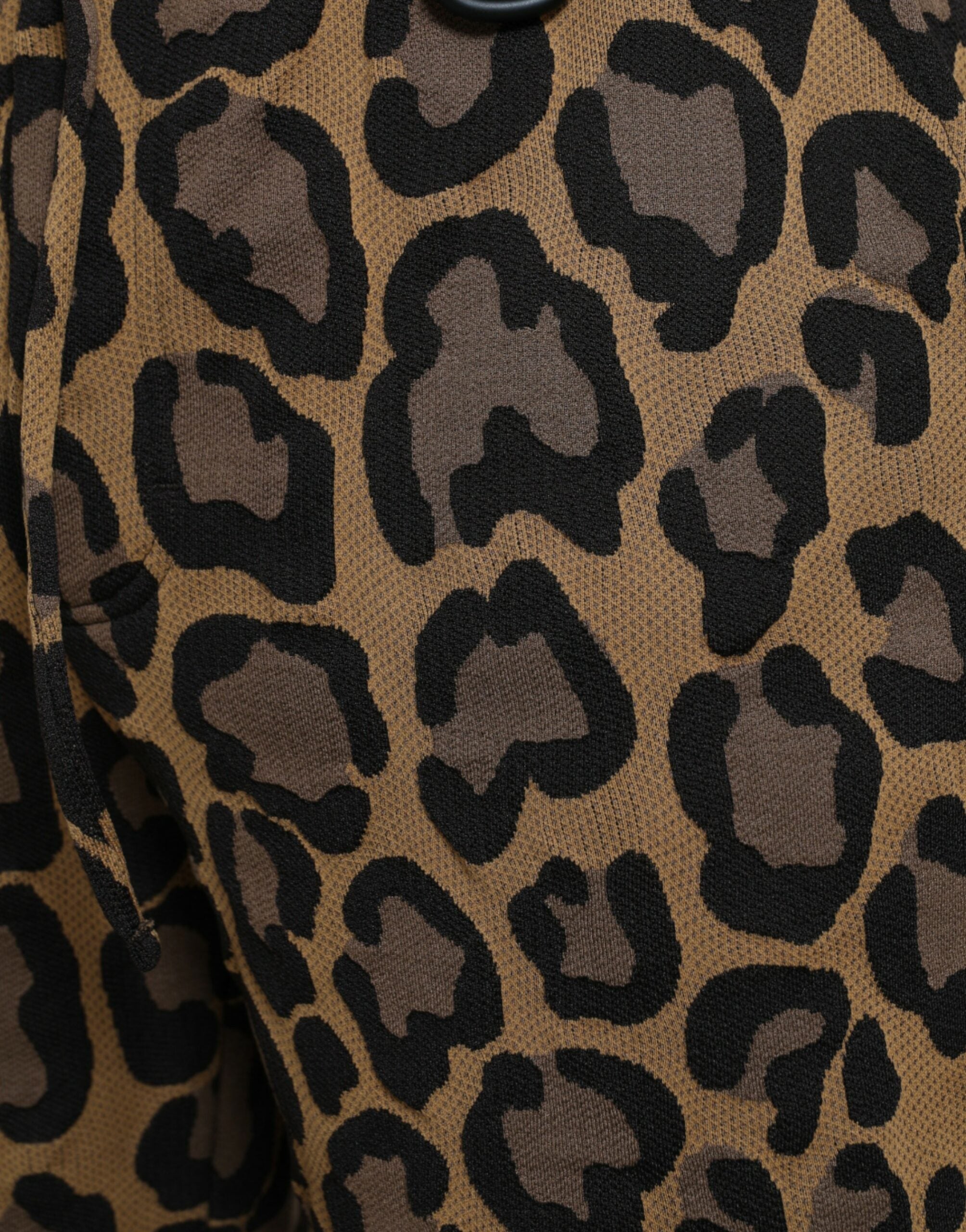 Joggers de poliéster marrón con estampado de leopardo de Dolce & Gabbana-4