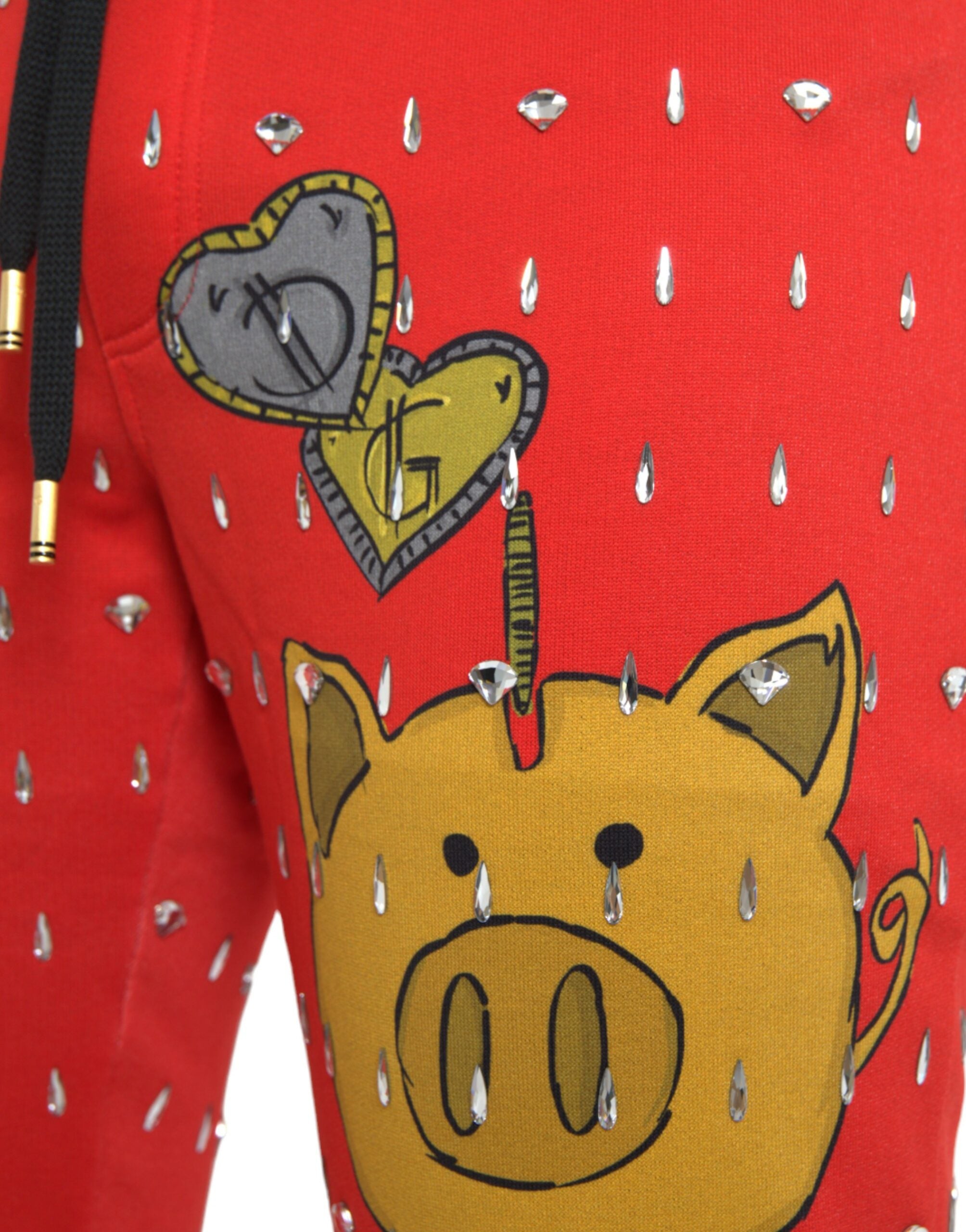 Dolce & Gabbana Red Year of the Pig Jogger Sweatpants Trousers-4
