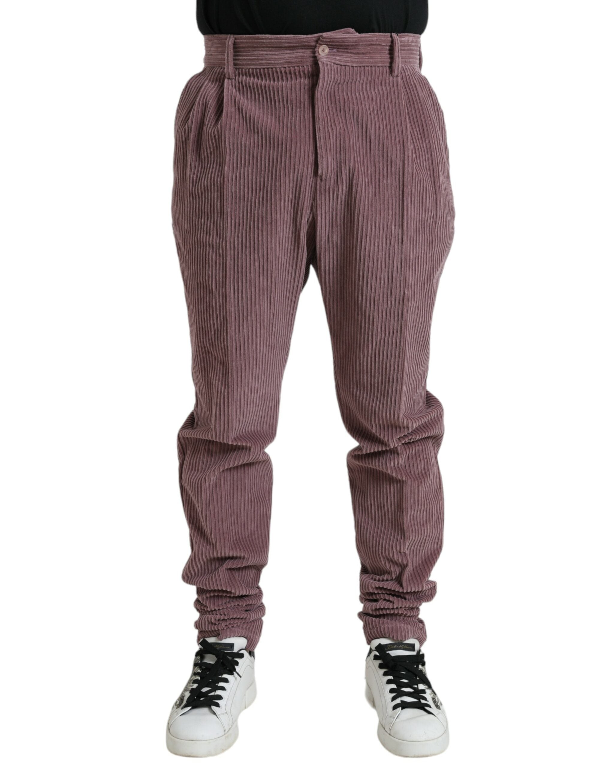 Dolce & Gabbana Purple Corduroy Cotton Stretch Skinny Pants-1