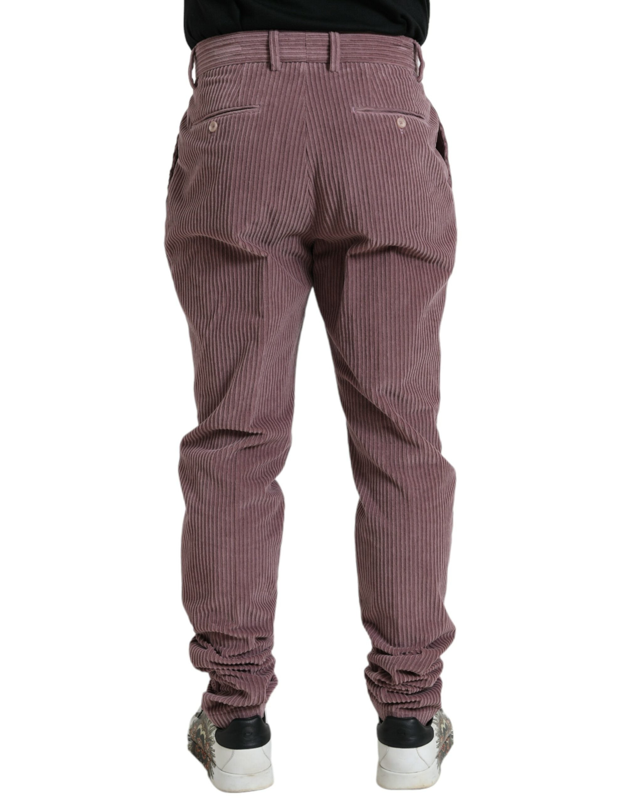 Dolce & Gabbana Purple Corduroy Cotton Stretch Skinny Pants-2