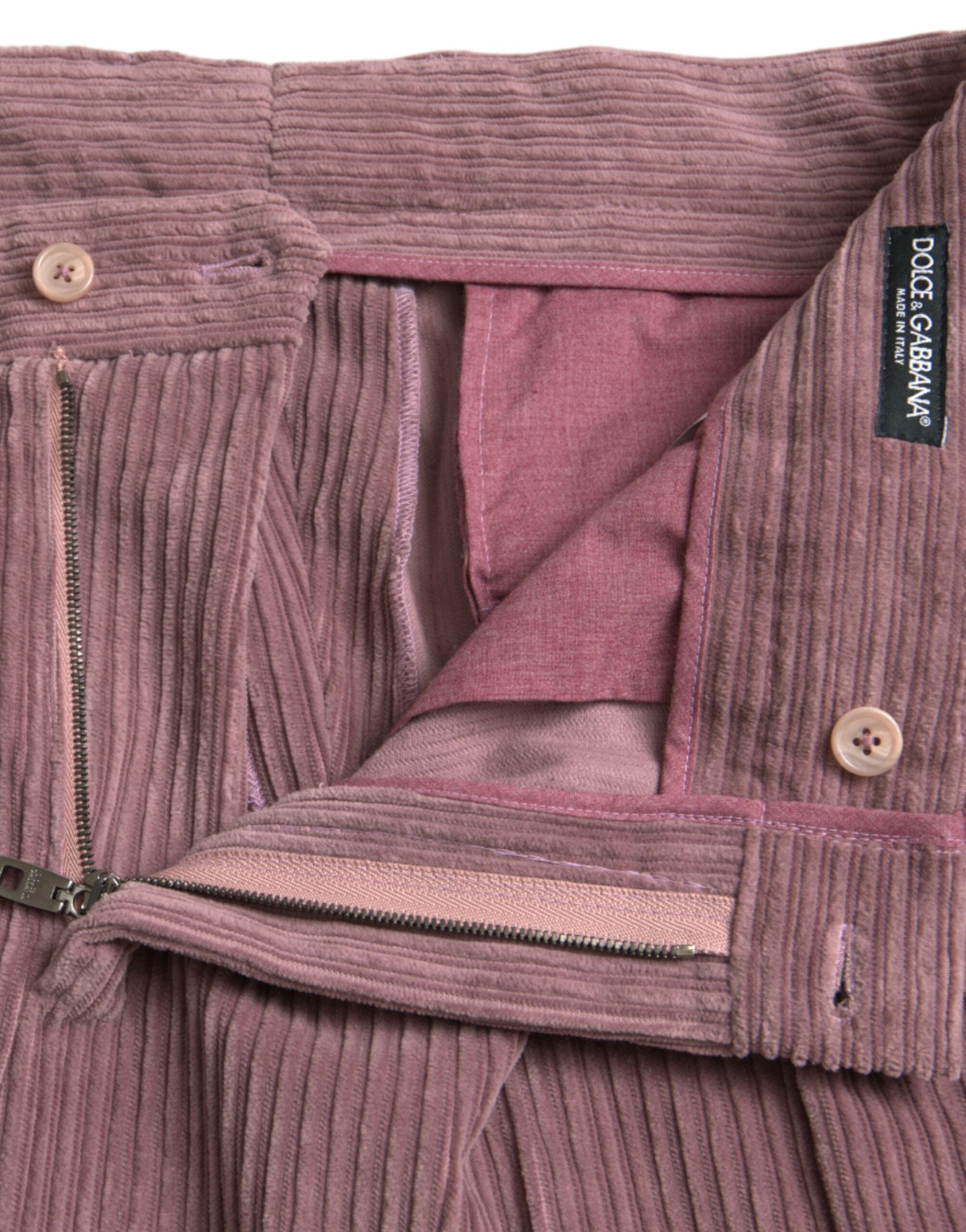 Dolce & Gabbana Purple Corduroy Cotton Stretch Skinny Pants-5