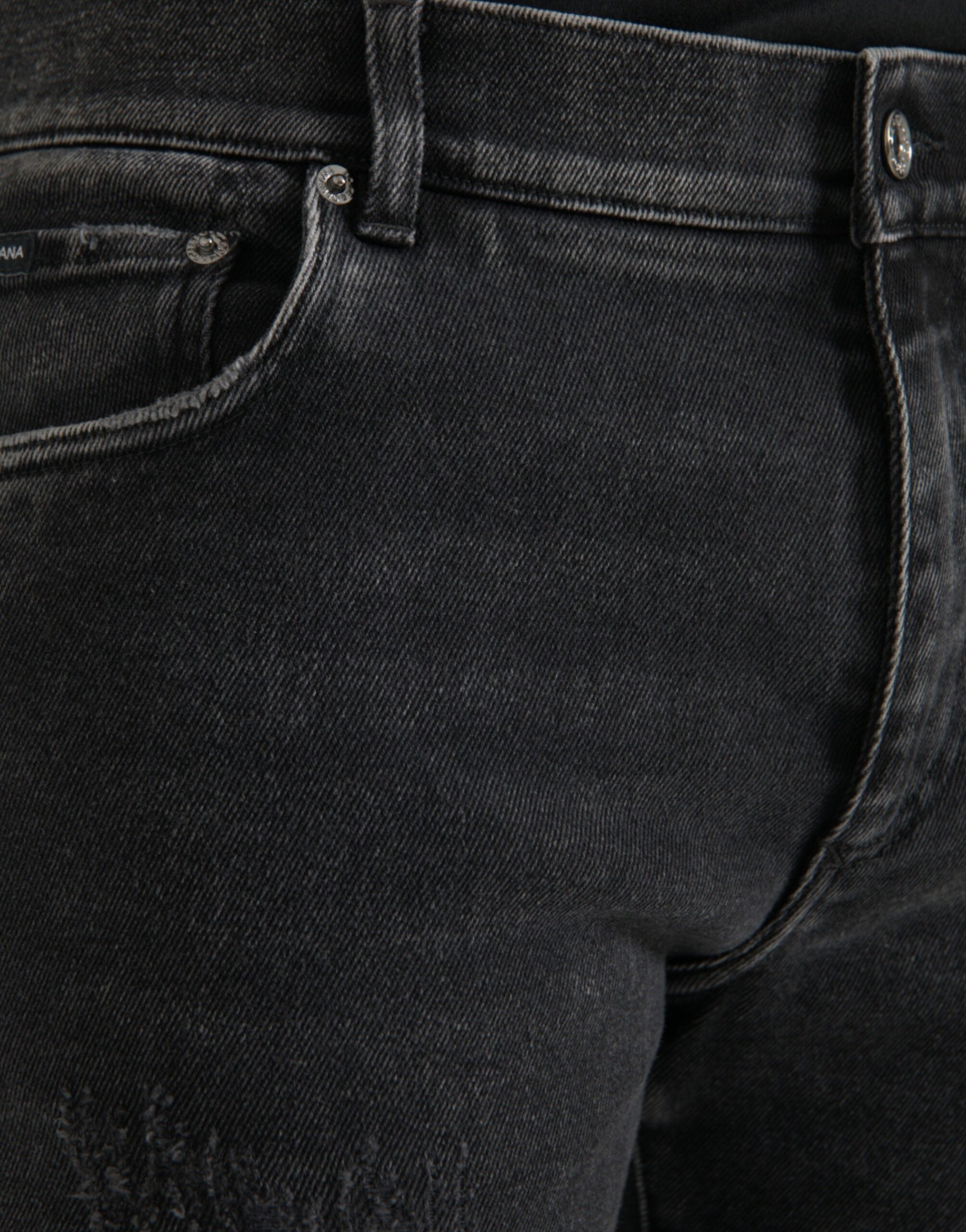 Dolce & Gabbana Grey Cotton Stretch Skinny Denim Jeans with Logo-4