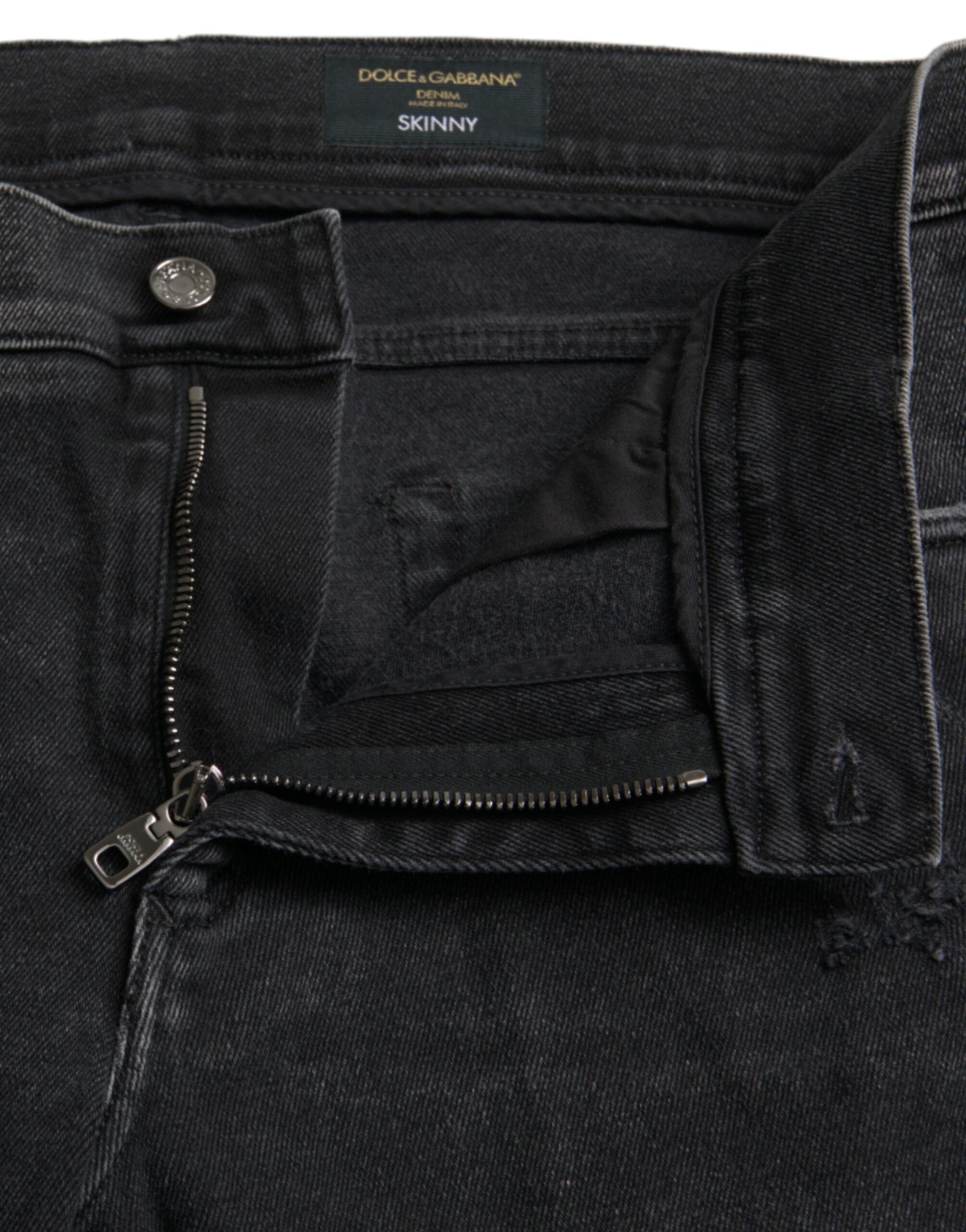 Dolce & Gabbana Grey Cotton Stretch Skinny Denim Jeans with Logo-6