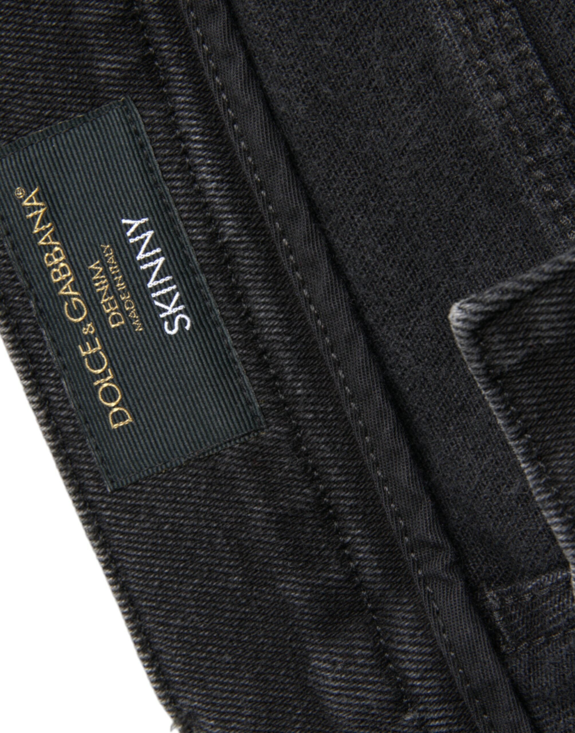 Dolce & Gabbana Grey Cotton Stretch Skinny Denim Jeans with Logo-7