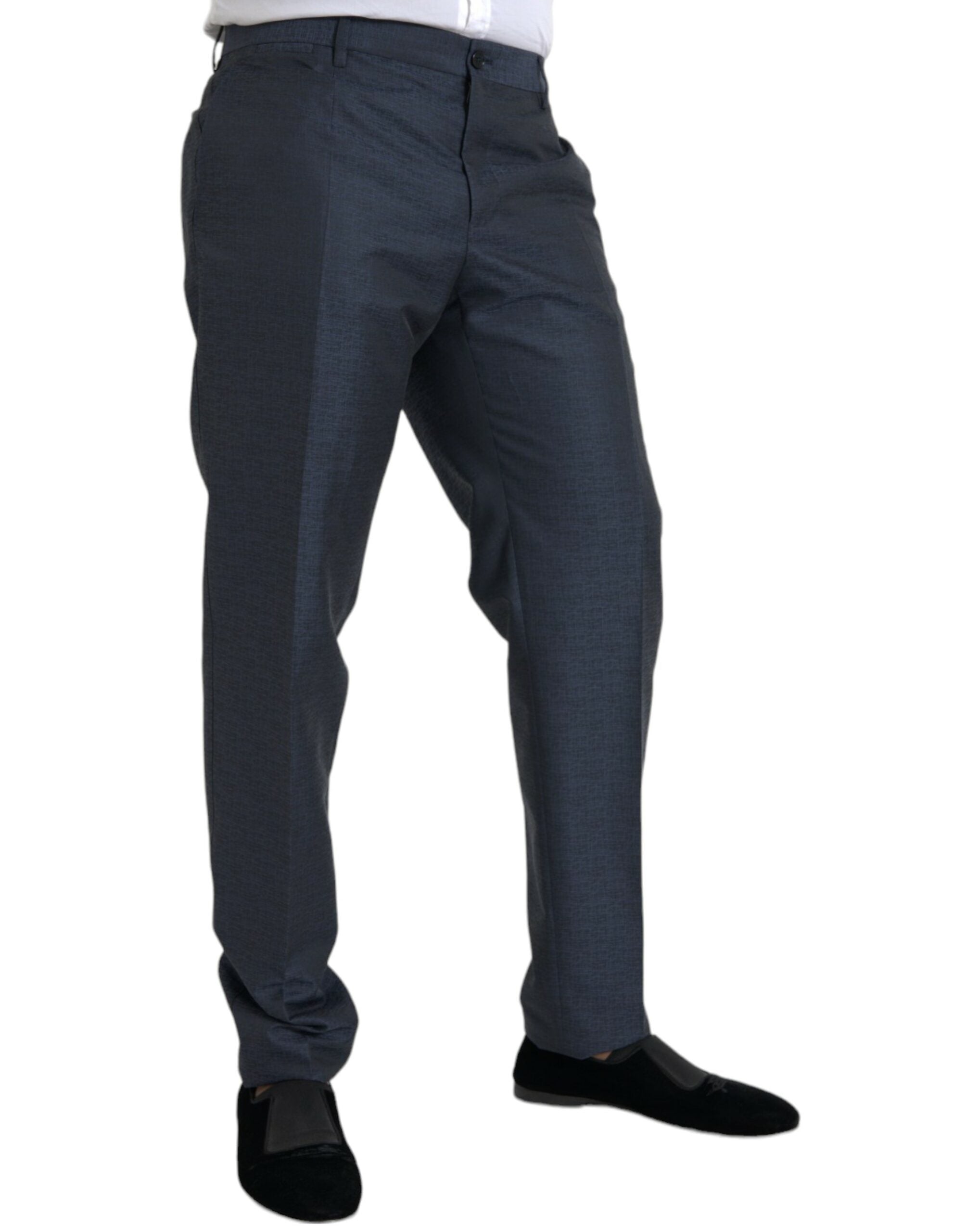 Dolce & Gabbana Blue Wool Men's Skinny Dress Trousers-2