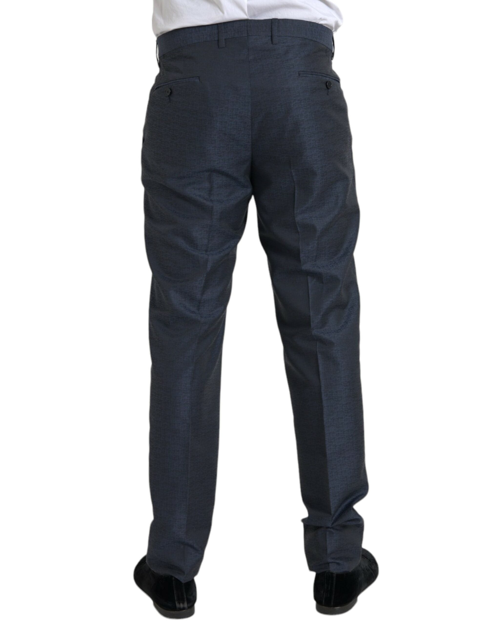Dolce & Gabbana Blue Wool Men's Skinny Dress Trousers-3