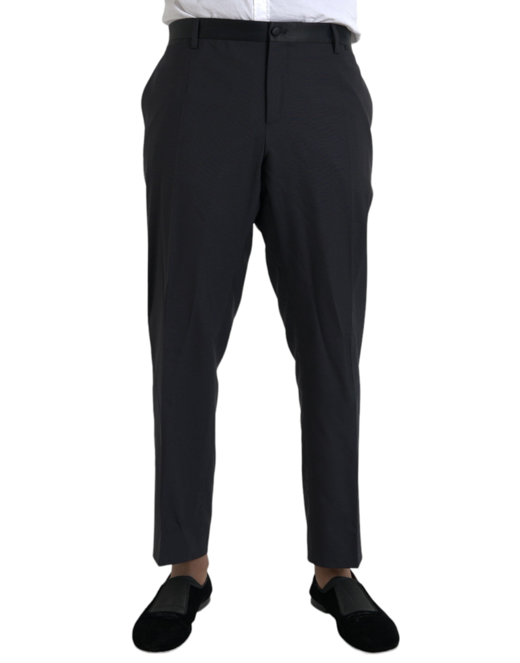 Dolce & Gabbana Blaue Wolle Herren Skinny Dress Hose-1