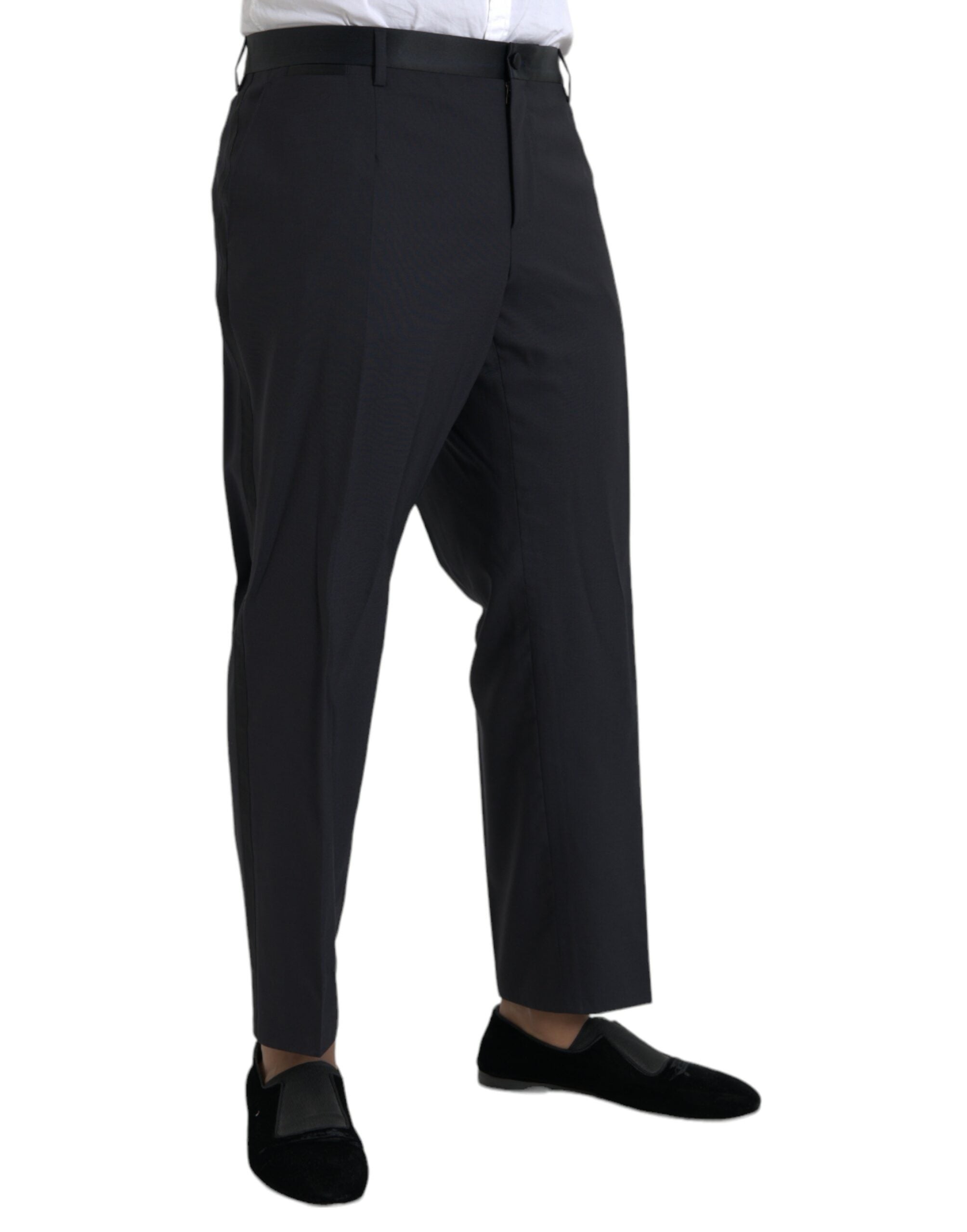 Dolce & Gabbana Blaue Wolle Herren Skinny Dress Hose-2