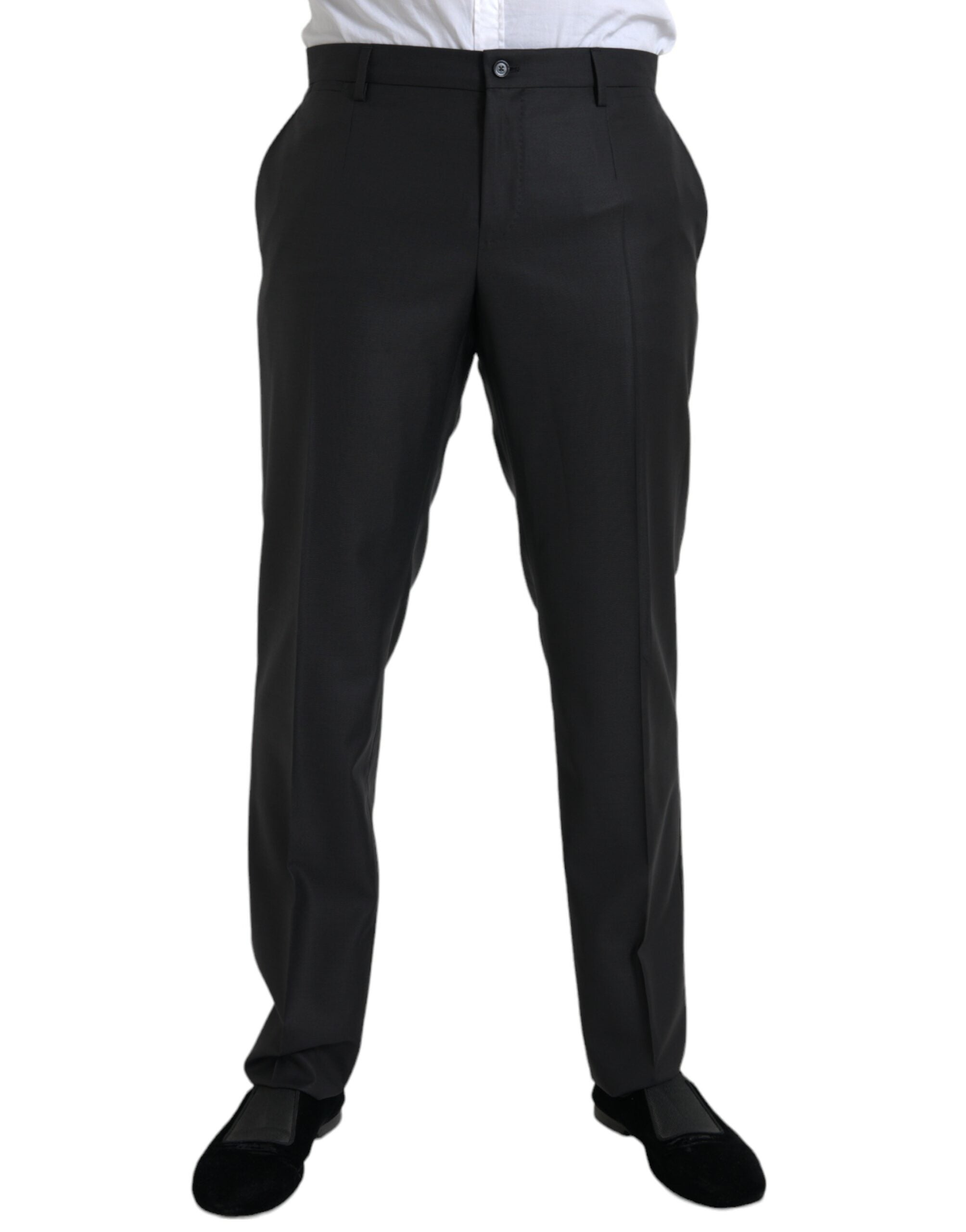 Dolce & Gabbana Schwarze Skinny-Kleid-Hose aus Wolle und Seide-1