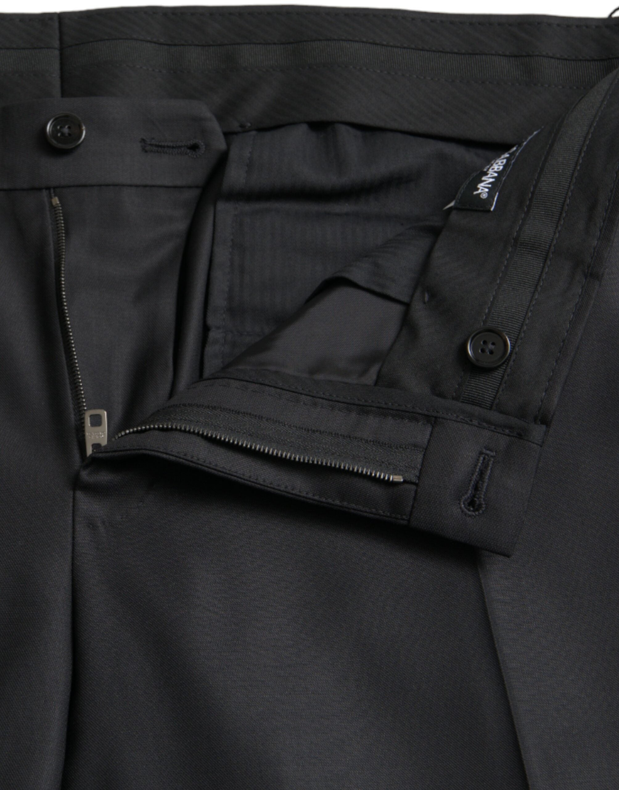 Dolce & Gabbana Schwarze Skinny-Kleid-Hose aus Wolle und Seide-5