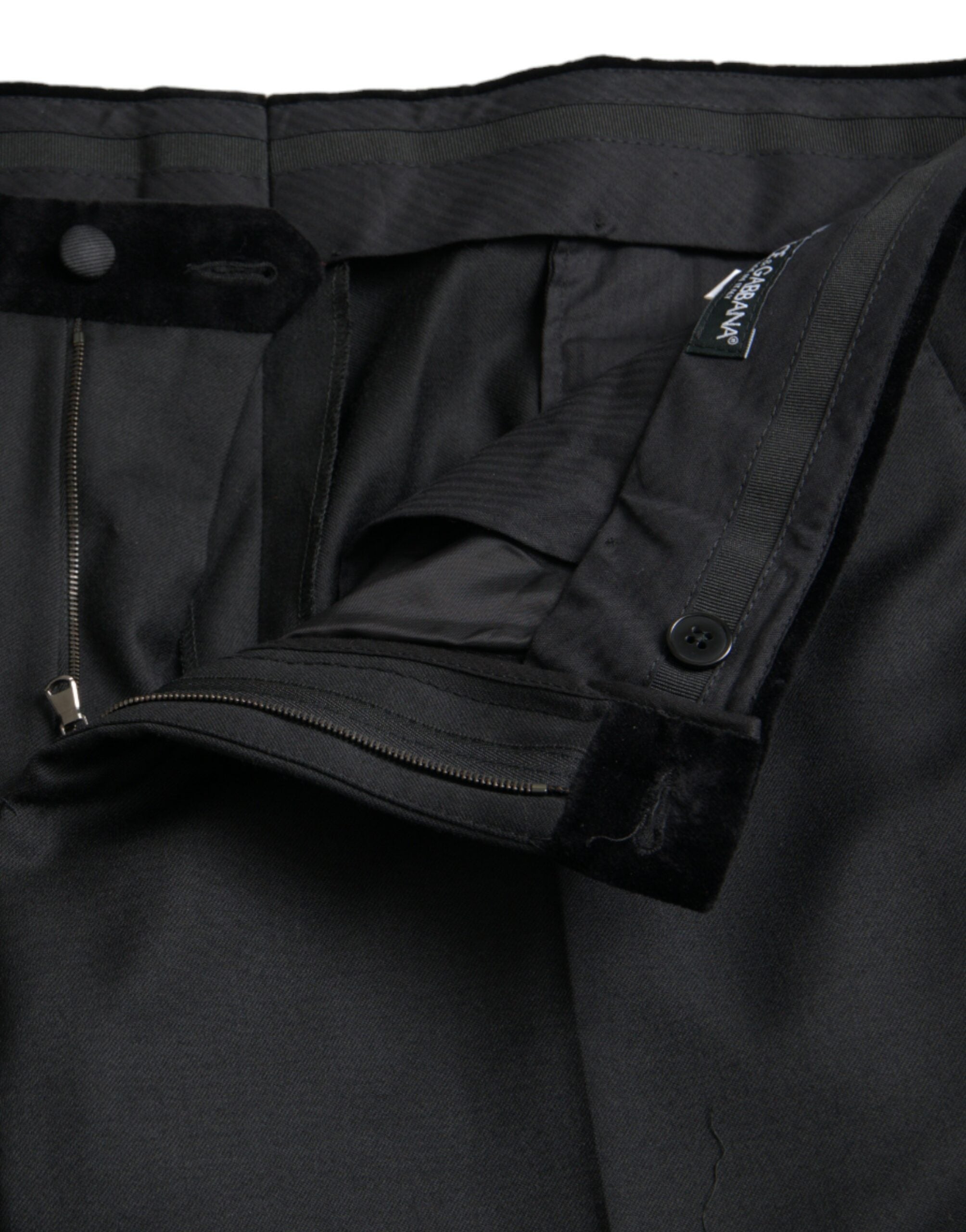Pantalones de vestir ajustados de seda negra para hombre de Dolce & Gabbana-5