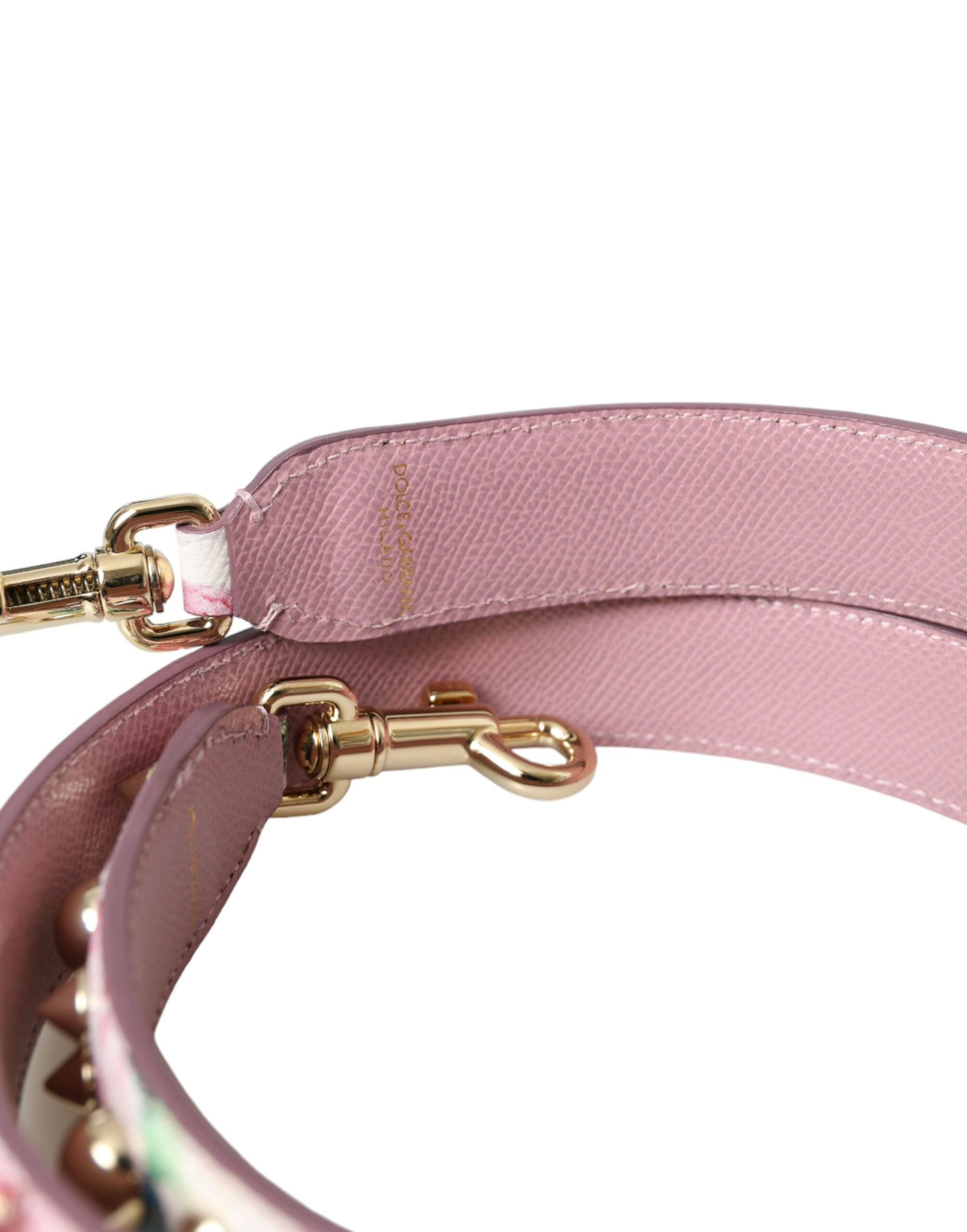 Dolce & Gabbana Pink Floral Handbag Accessory Shoulder Strap-4