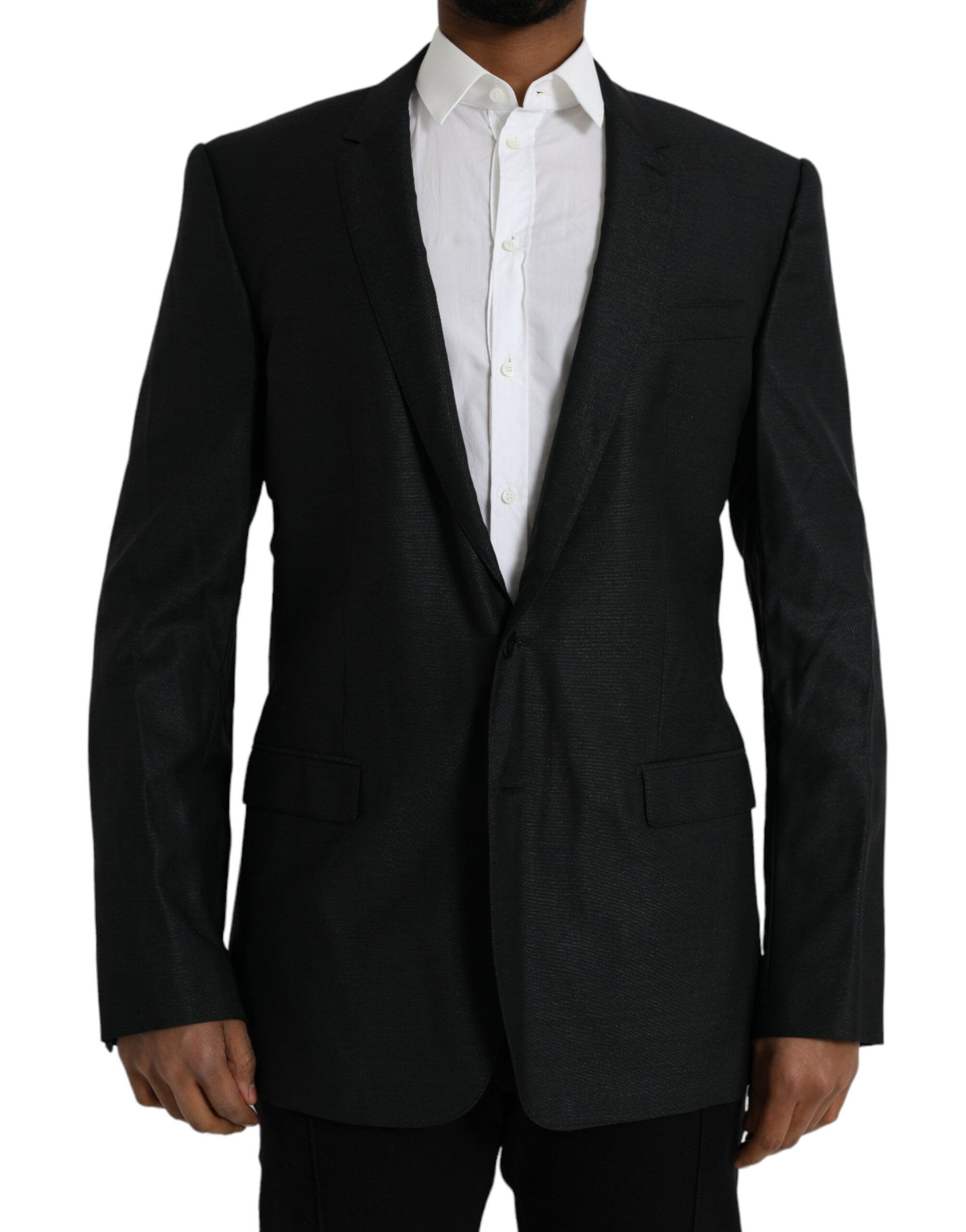 Dolce & Gabbana Black Wool Single-Breasted Notch Blazer-1
